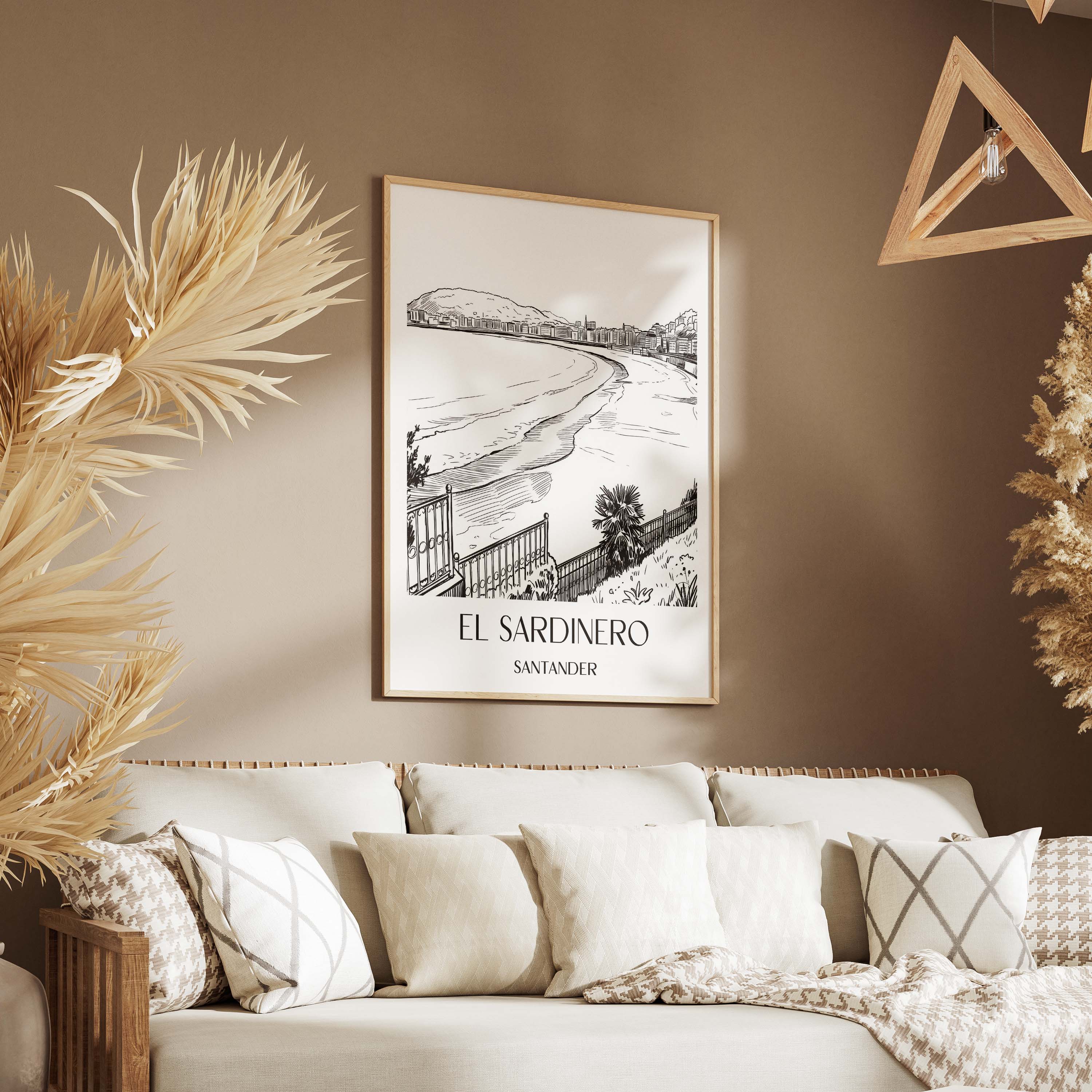 el-sardinero-santander-spanien-poster-skizze
