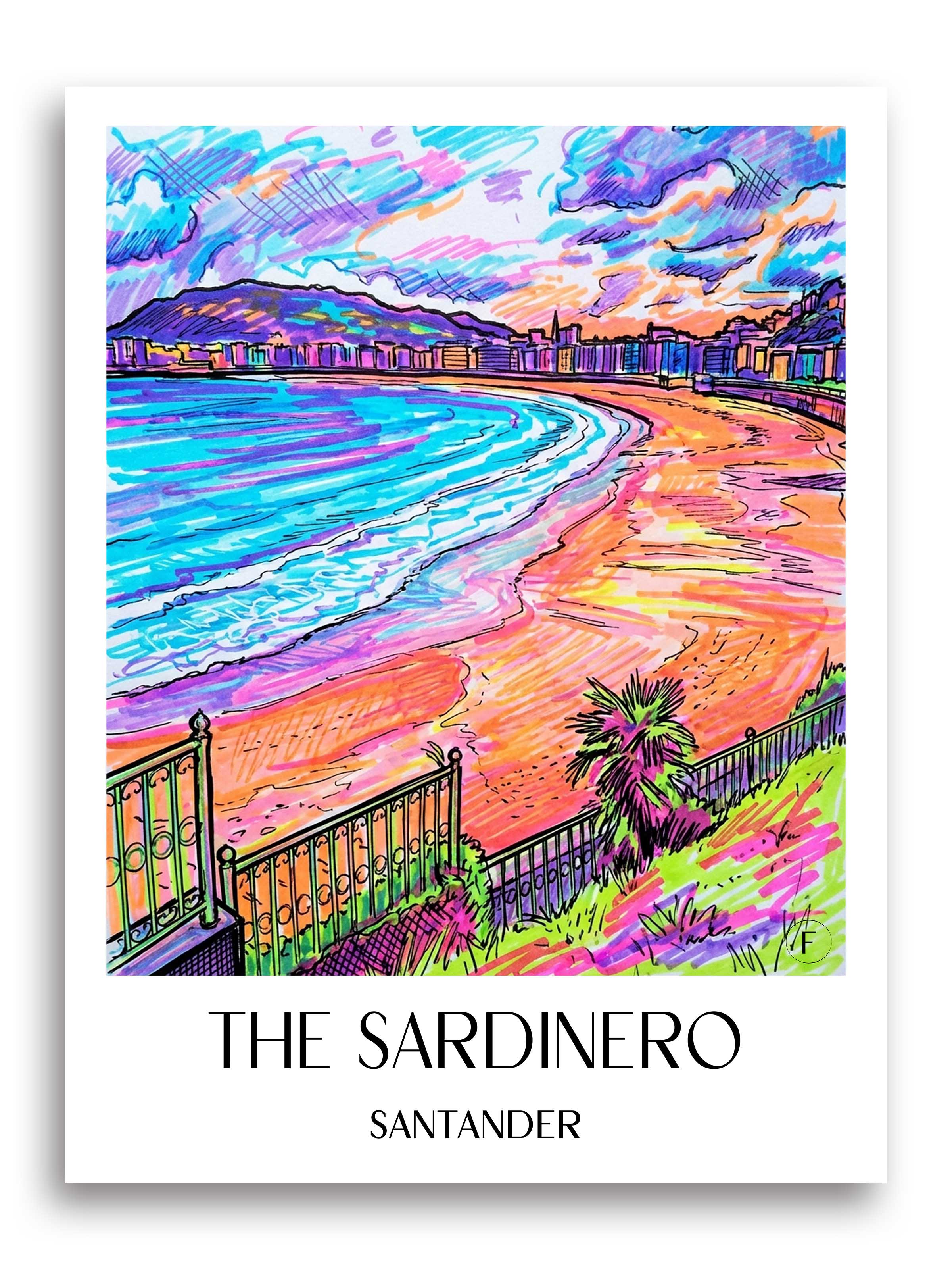 El Sardinero Poster - Santander - Spanien Kunstdruck - Tag Graffiti von A4 bis A1 - favplace