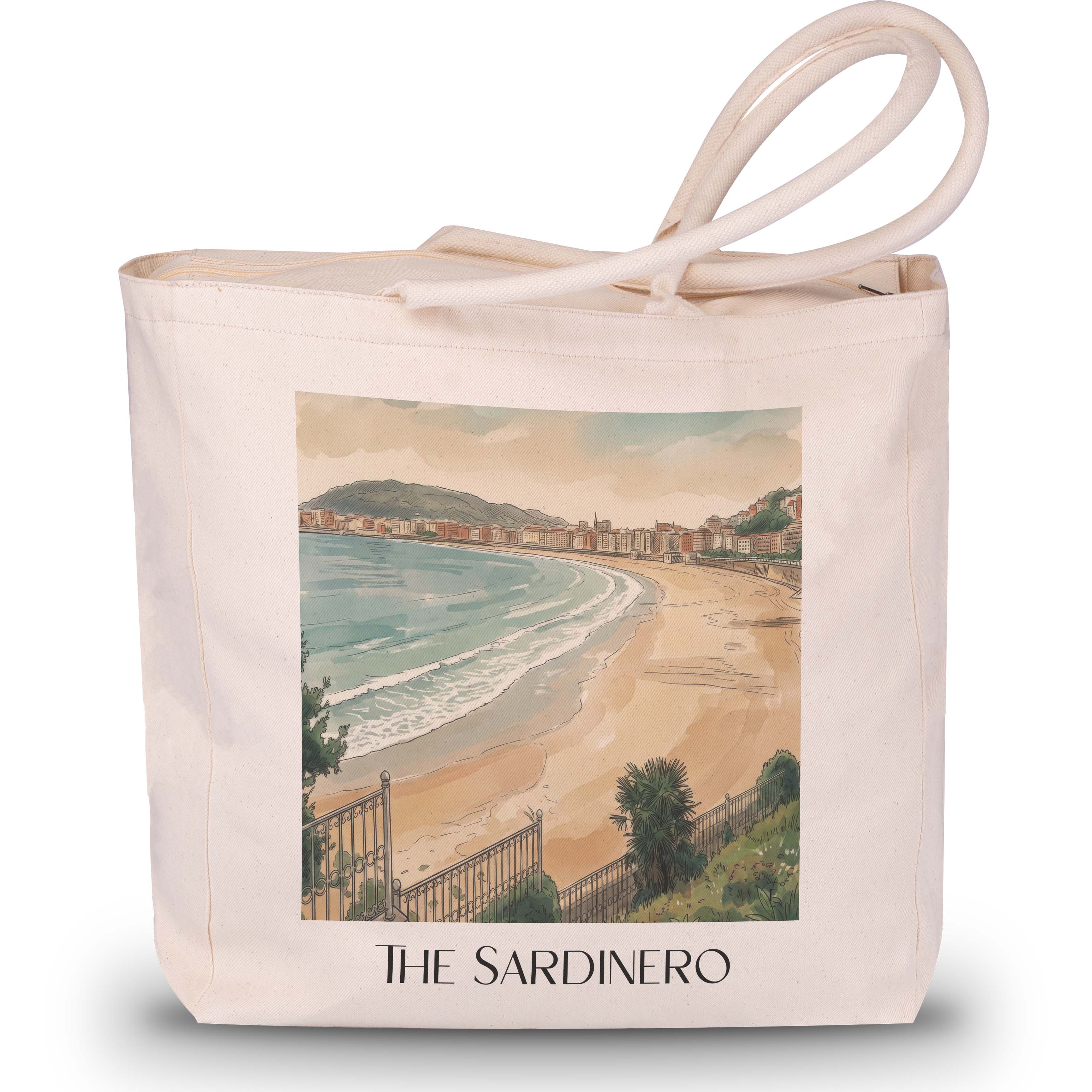 El Sardinero Shopping Tasche - Santander - Spanien Tote Bag - Einkaufstasche im Aquarell Stil - favplace
