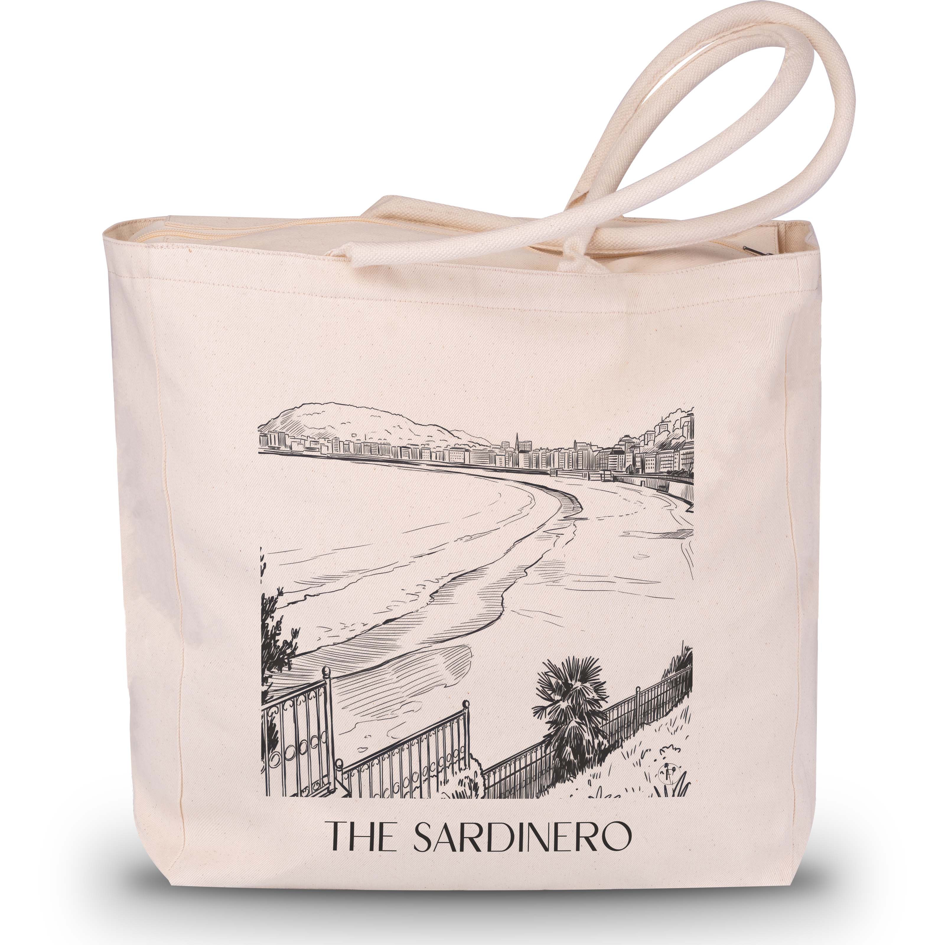 El Sardinero Shopping Tasche - Santander - Spanien Tote Bag - Einkaufstasche im Skizze Stil - favplace