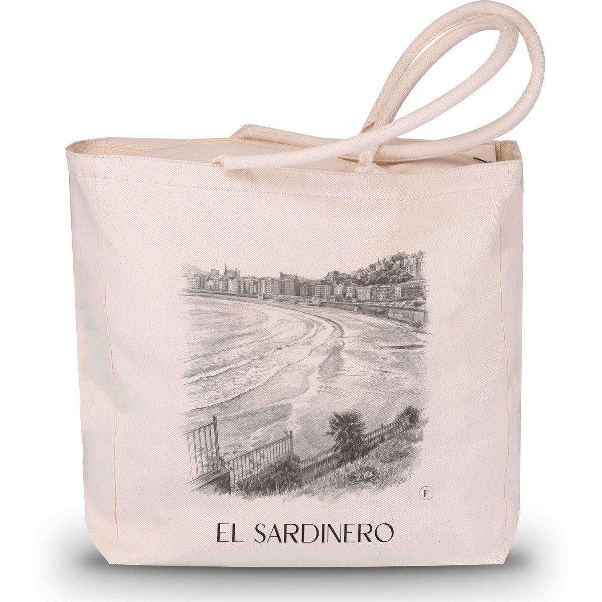 El Sardinero Shopping Tasche - Santander - Spanien Tote Bag - Einkaufstasche im Zeichnung Stil - favplace