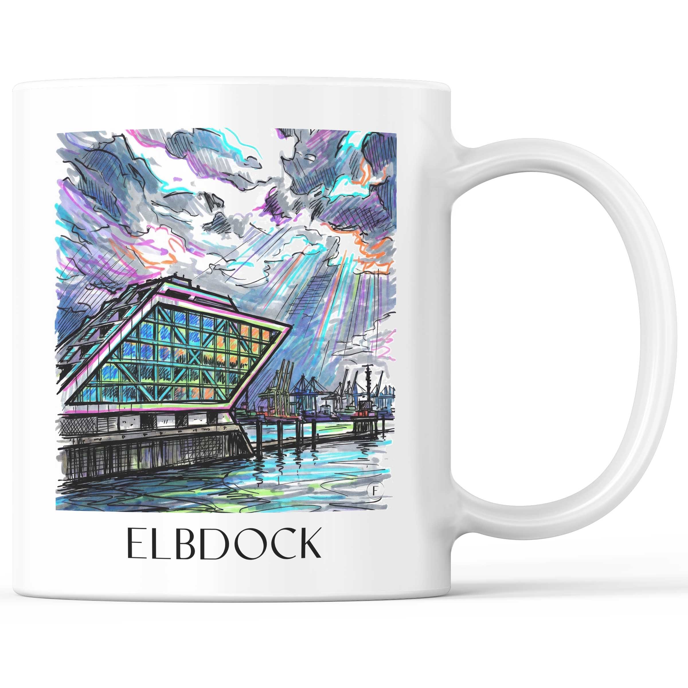 Elbdock Kaffeebecher - Hamburg - Deutschland Becher - Kaffeetasse im Tag Graffiti Stil
