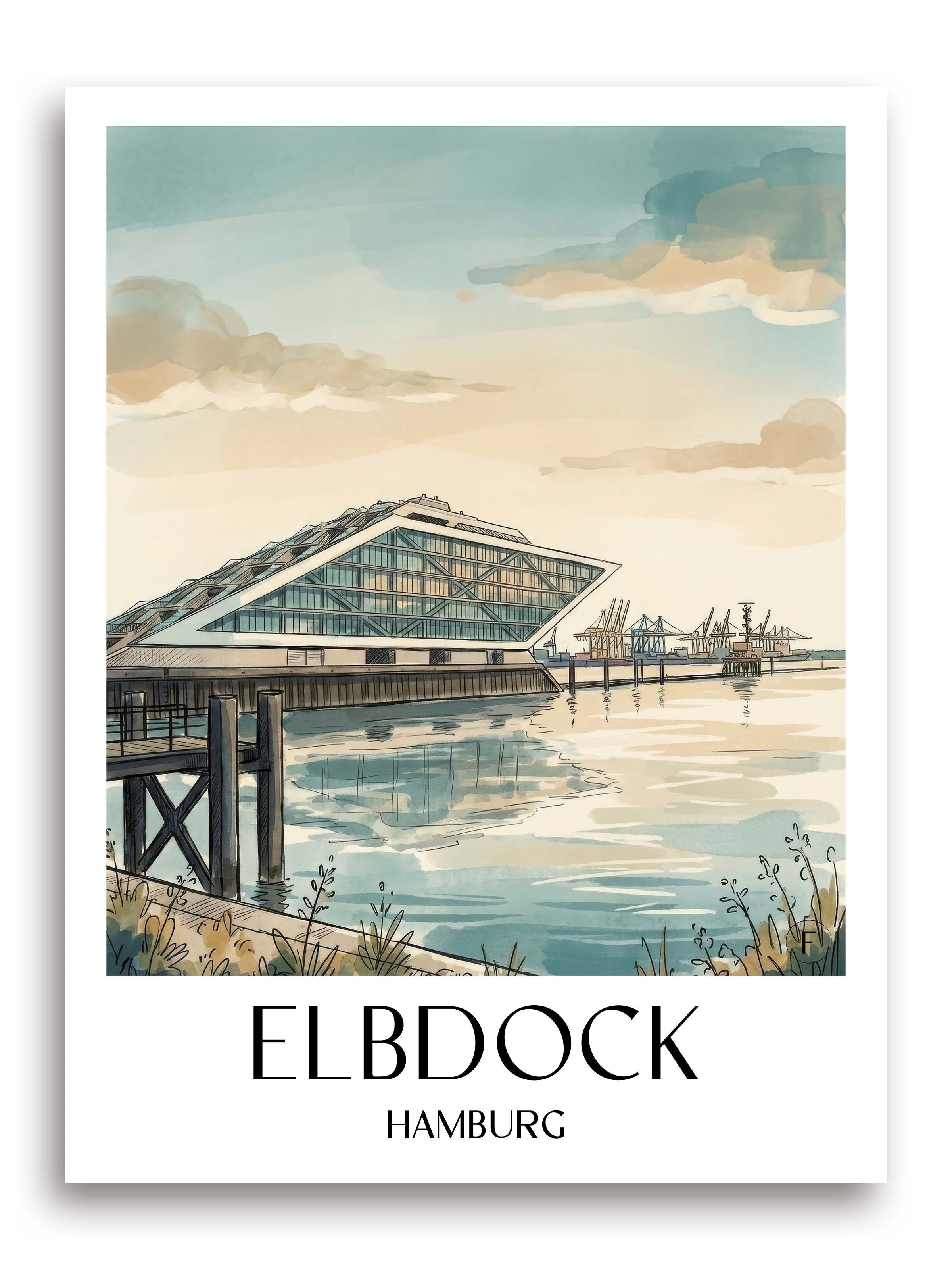 elbdock-hamburg-deutschland-poster-aquarell