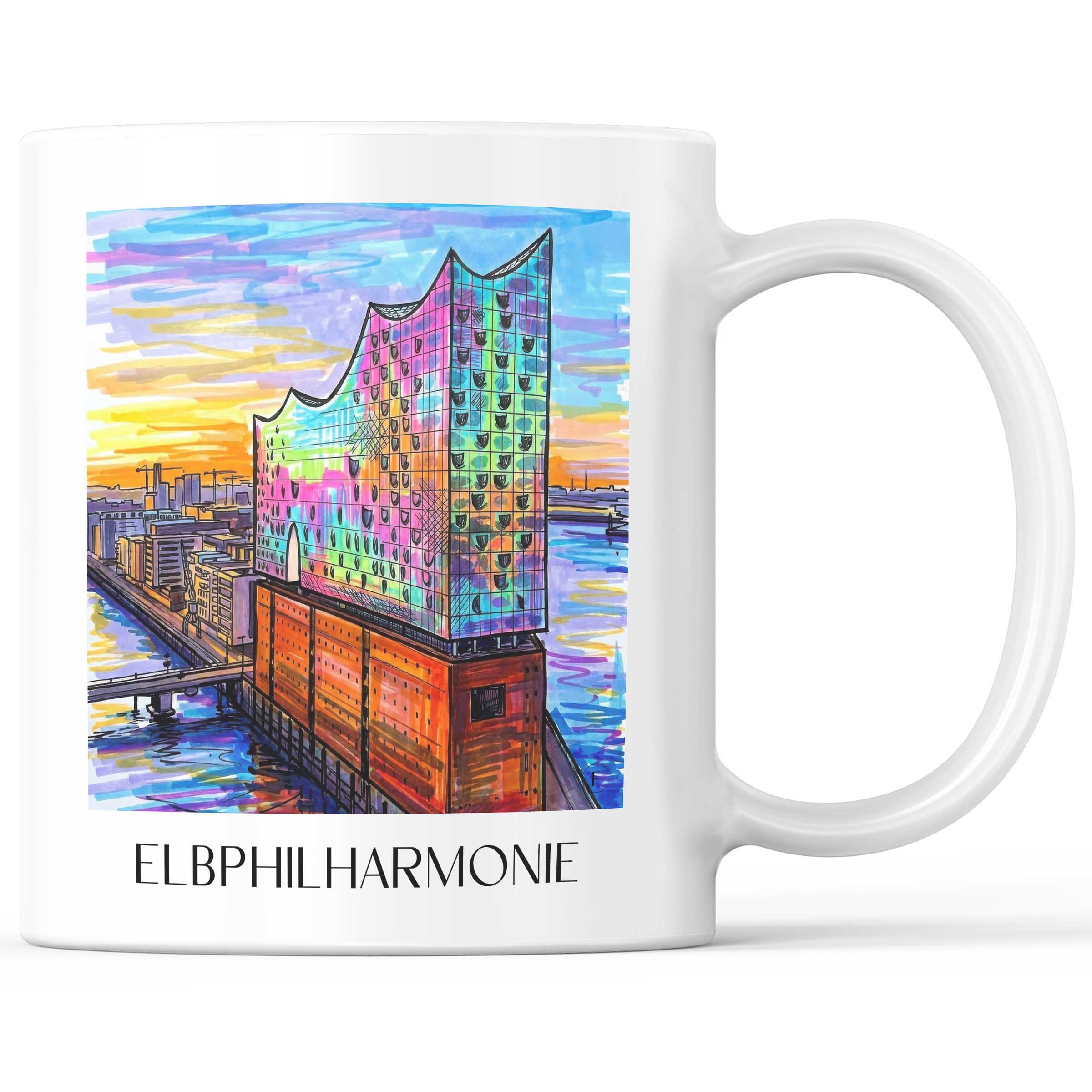 Elbphilharmonie Kaffeebecher - Hamburg - Deutschland Becher - Kaffeetasse im Tag Graffiti Stil