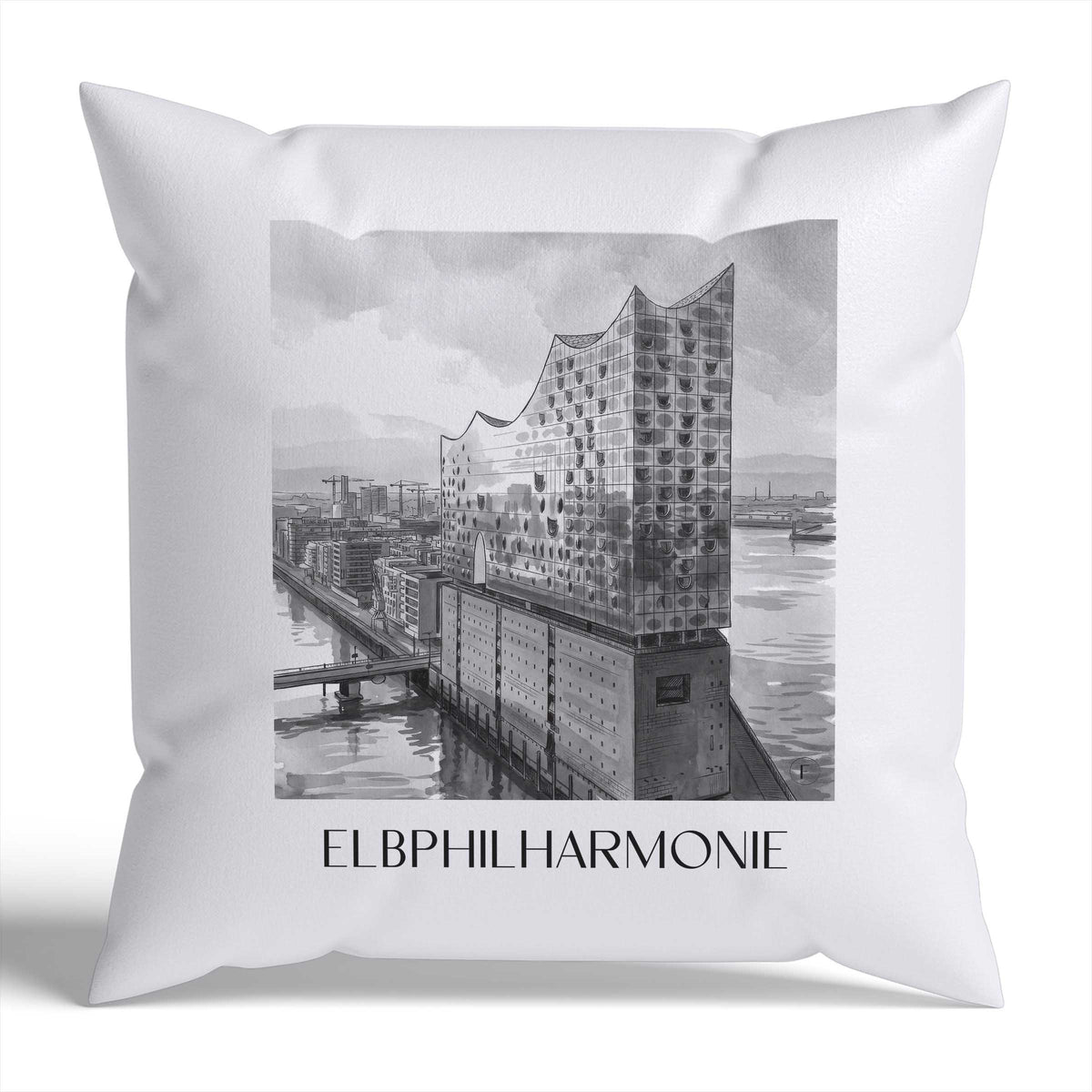 elbphilharmonie-hamburg-deutschland-kissenbezug-aquarell-schwarz-weiss