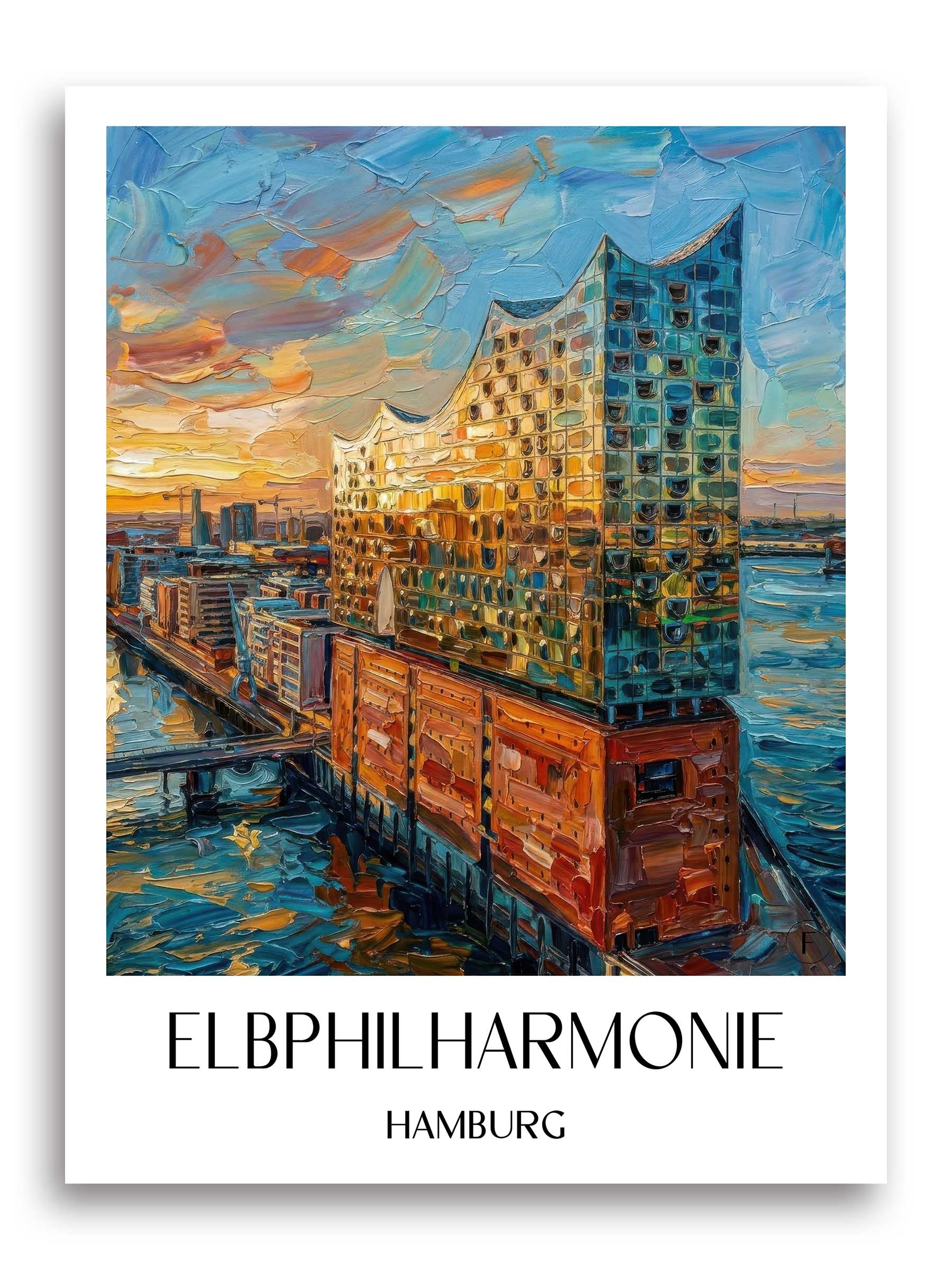 Elbphilharmonie Poster - Hamburg - Deutschland Kunstdruck - Ölgemälde von A4 bis A1 - favplace