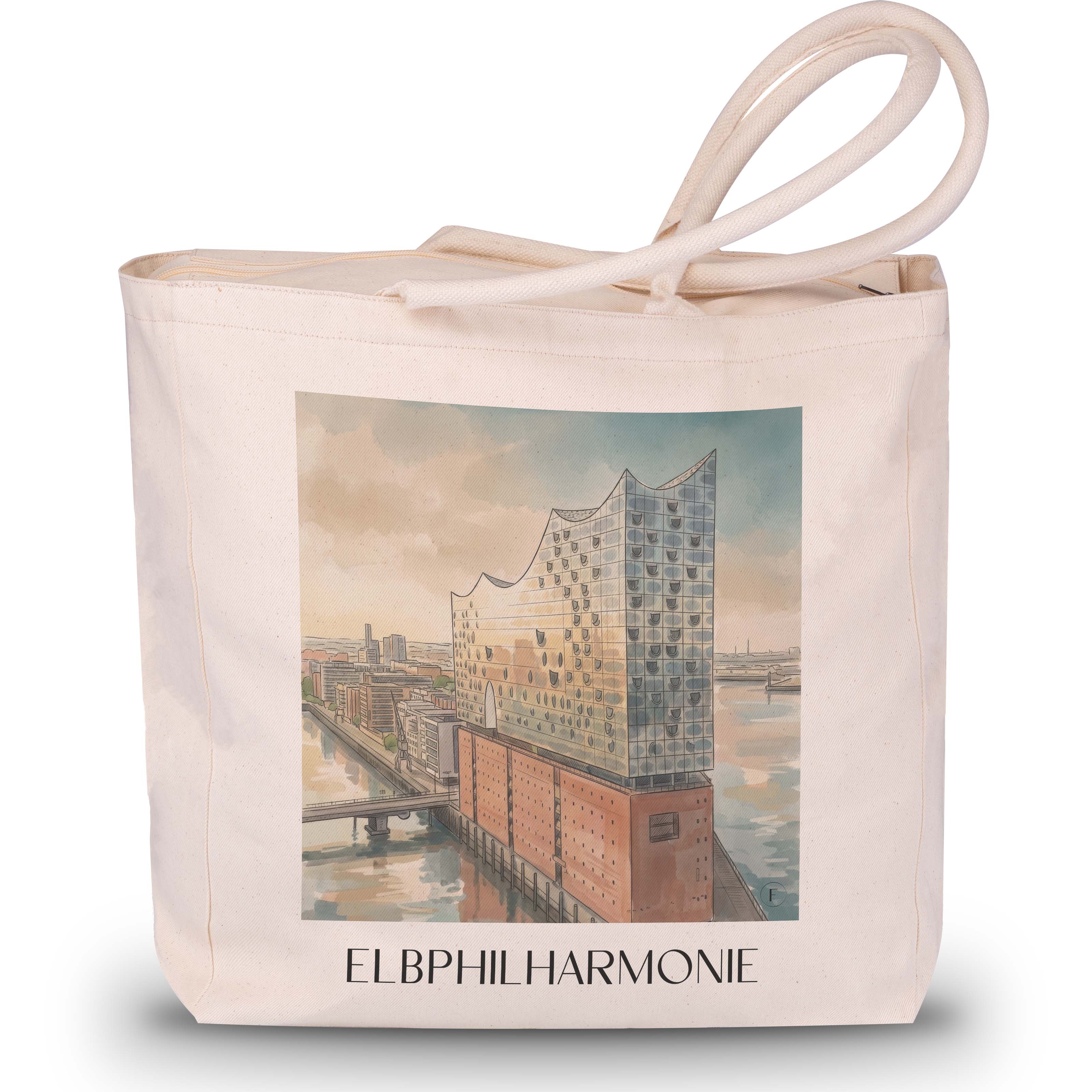 Elbphilharmonie Shopping Tasche - Hamburg - Deutschland Tote Bag - Einkaufstasche im Aquarell Stil - favplace