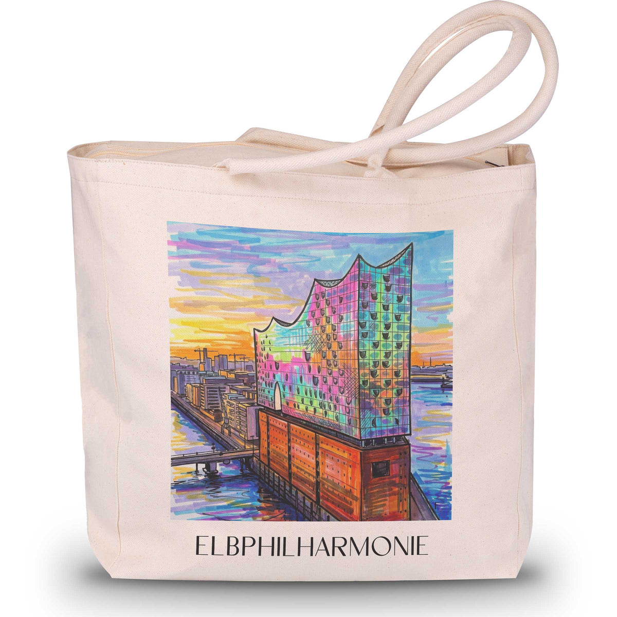 Elbphilharmonie Shopping Tasche - Hamburg - Deutschland Tote Bag - Einkaufstasche im Tag Graffiti Stil - favplace