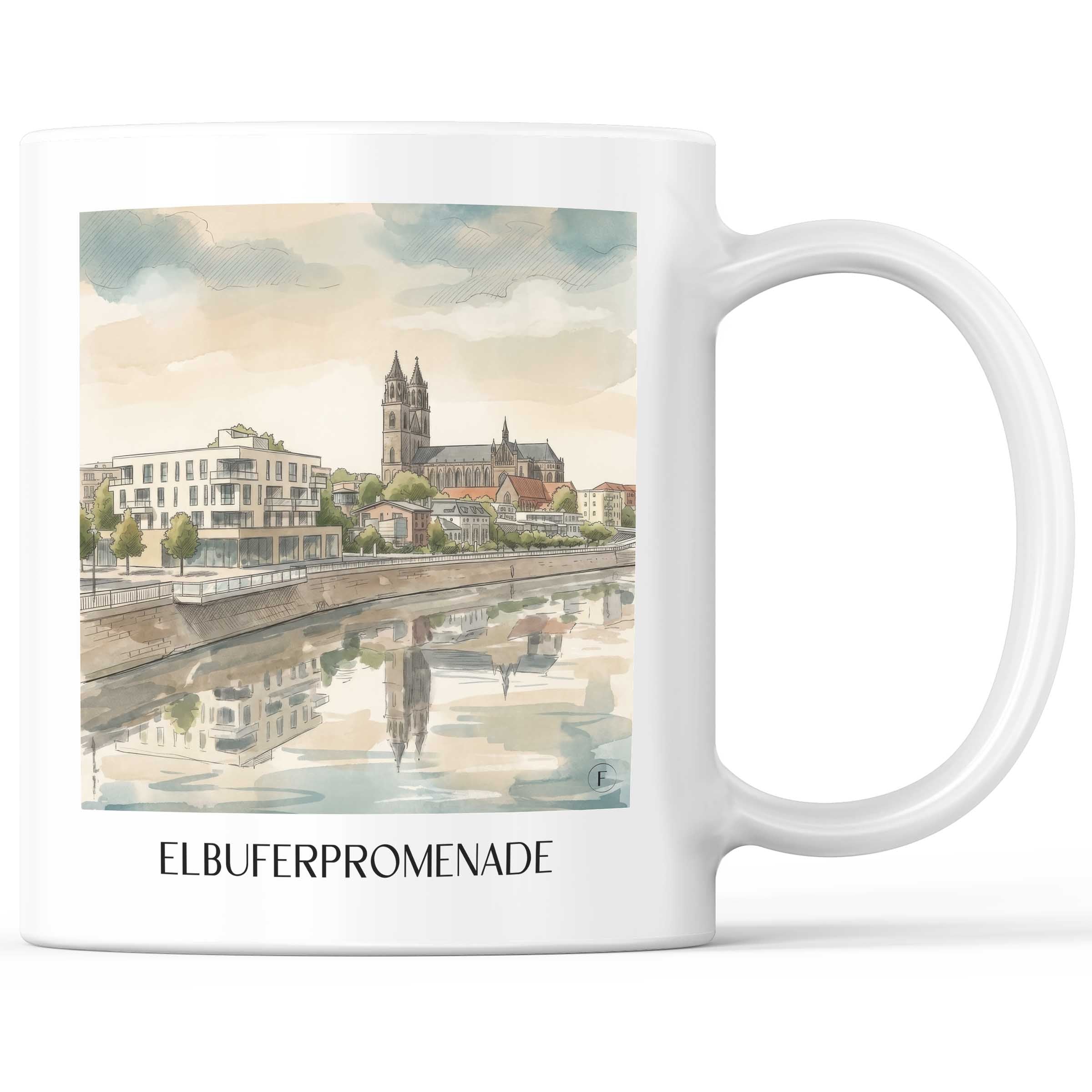 elbuferpromenade-magdeburg-deutschland-kaffeebecher-aquarell