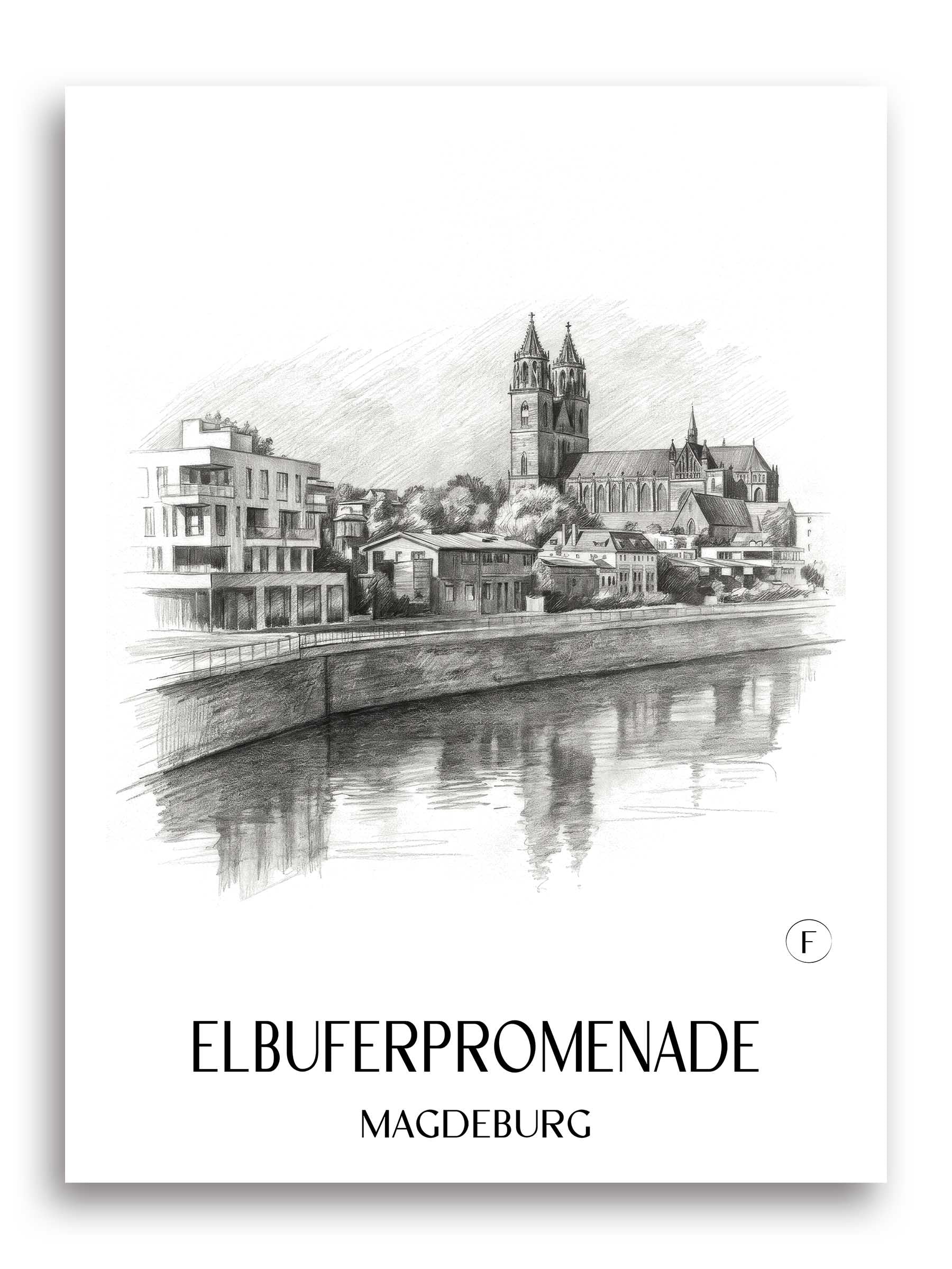 elbuferpromenade-magdeburg-deutschland-poster-bleistift-zeichnung-drawing