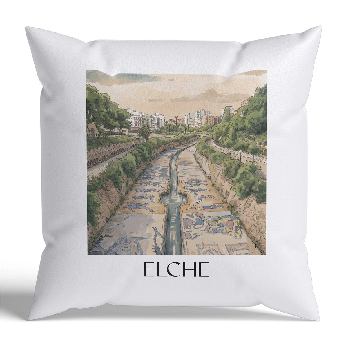 elche-spanien-spanien-kissenbezug-aquarell