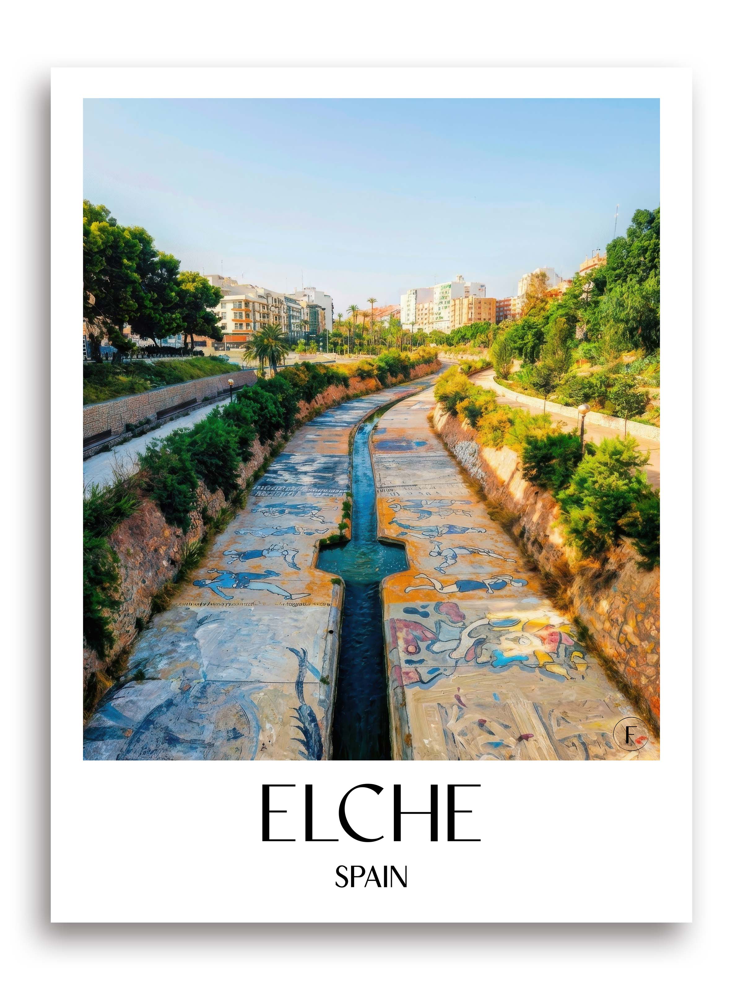 Elche Poster - Spanien - Spanien Kunstdruck - Ölgemälde von A4 bis A1 - favplace