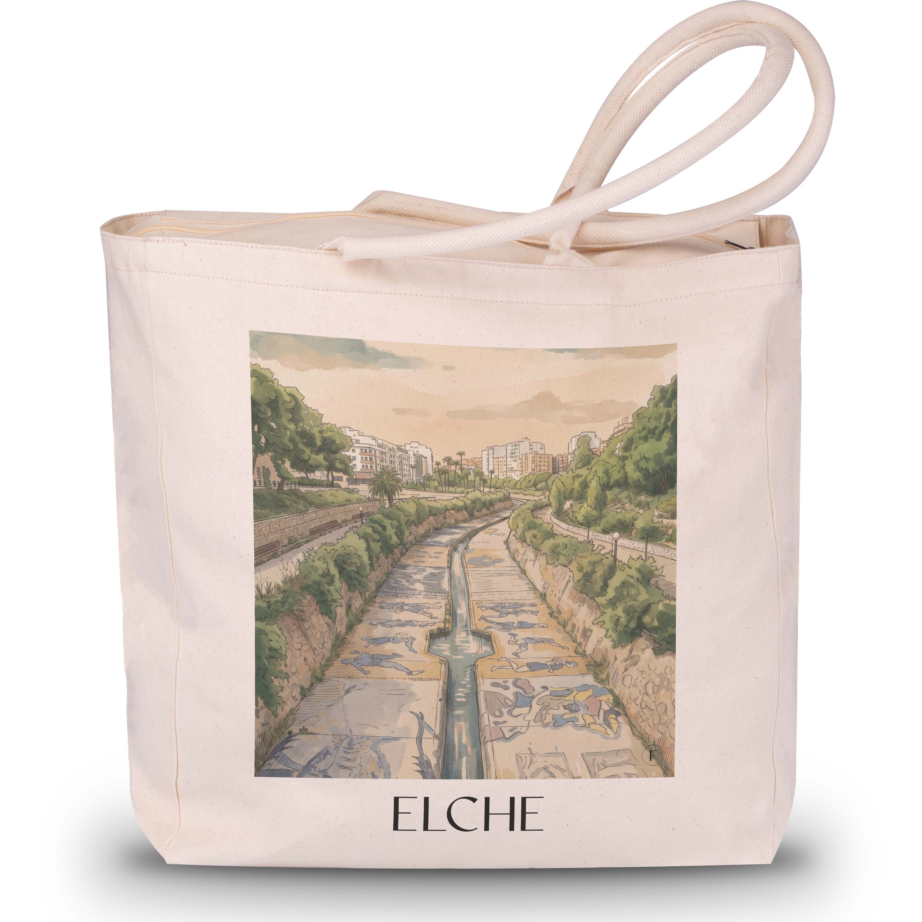 elche-spanien-spanien-einkaufstasche-aquarell
