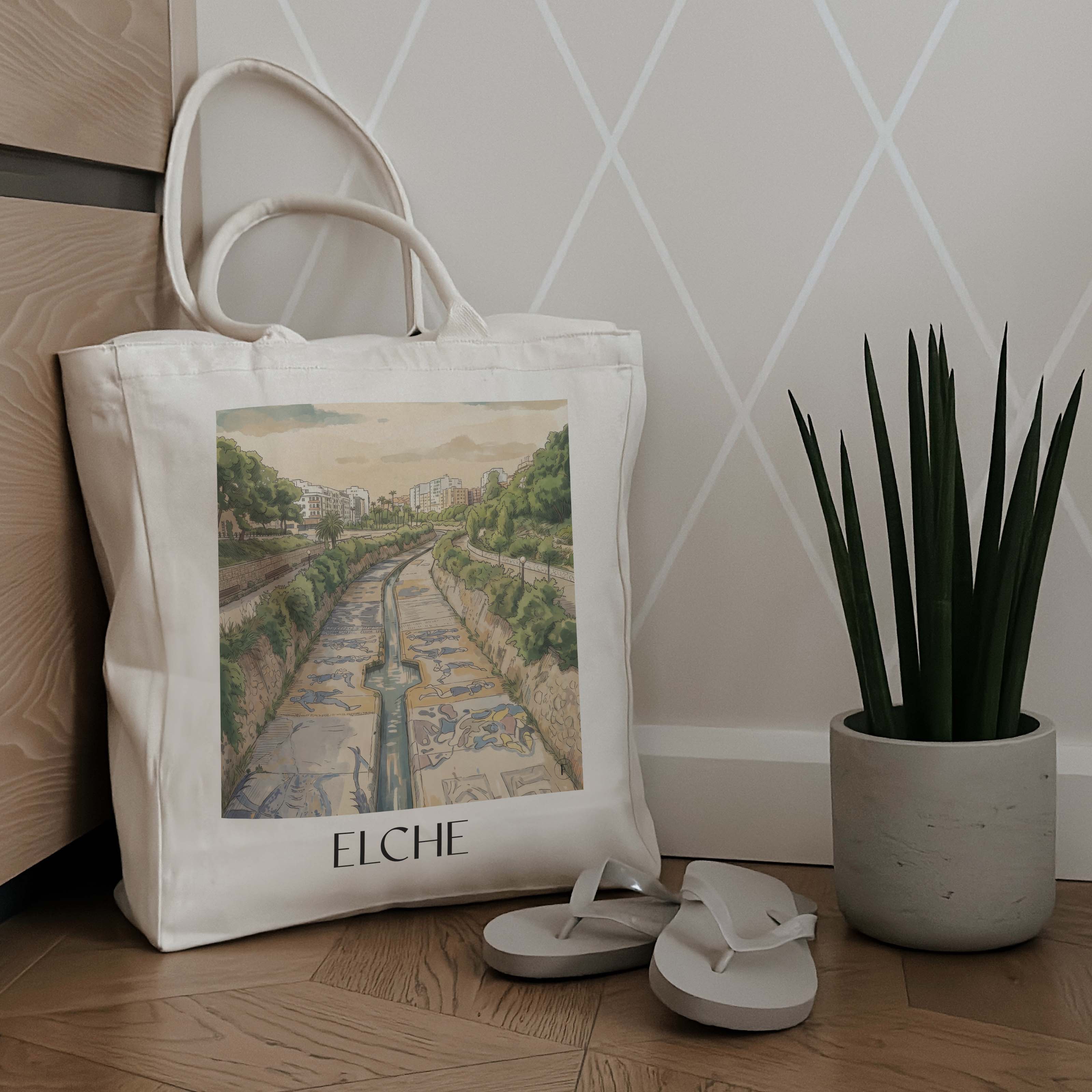 elche-spanien-spanien-einkaufstasche-aquarell