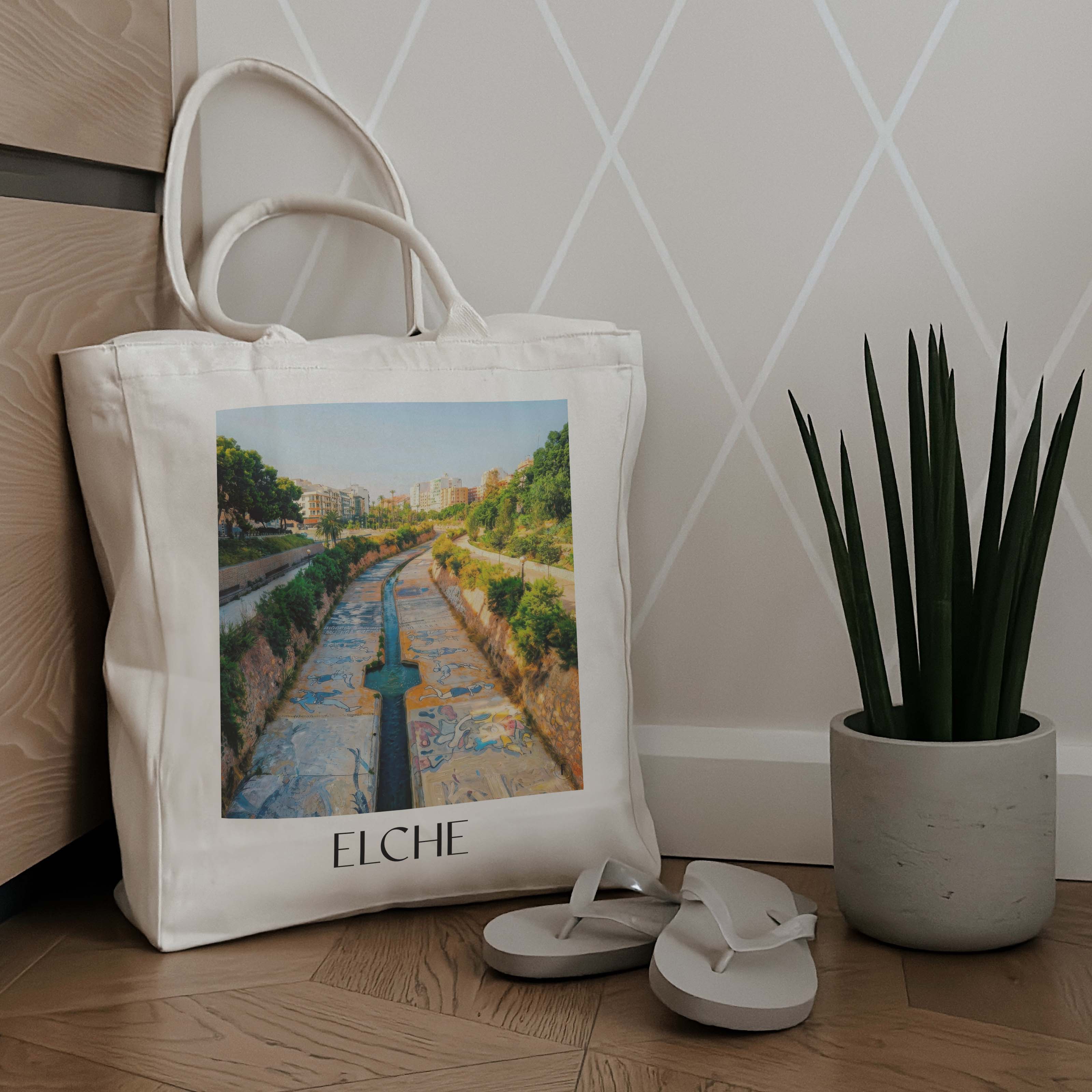 elche-spanien-spanien-einkaufstasche-oil-painting-oelgemaelde