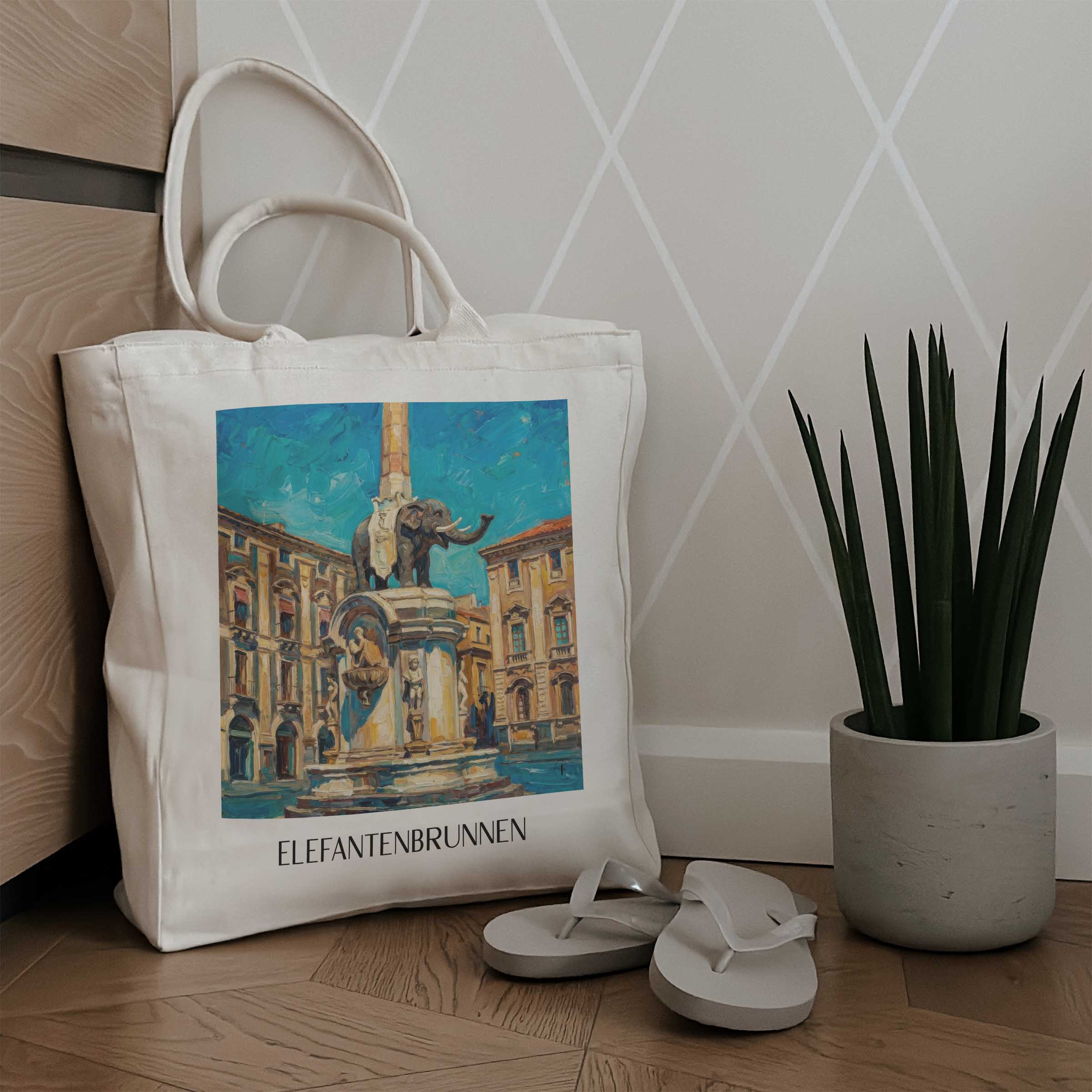 elefantenbrunnen-catania-italien-einkaufstasche-oil-painting-oelgemaelde