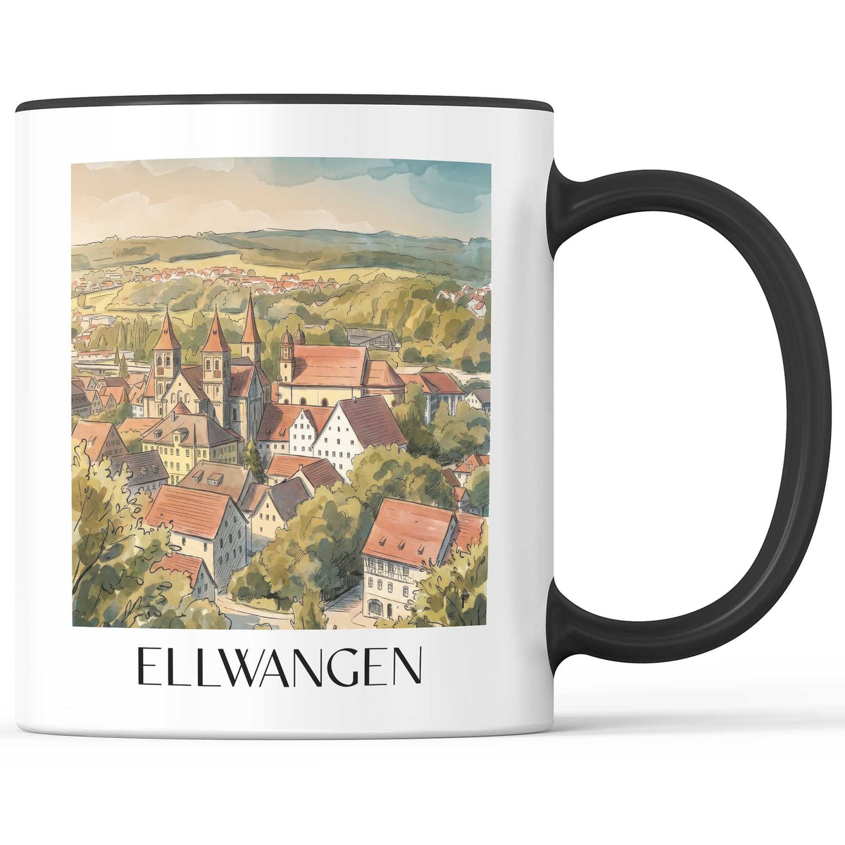 ellwangen-ostwürttemberg-deutschland-kaffeebecher-aquarell