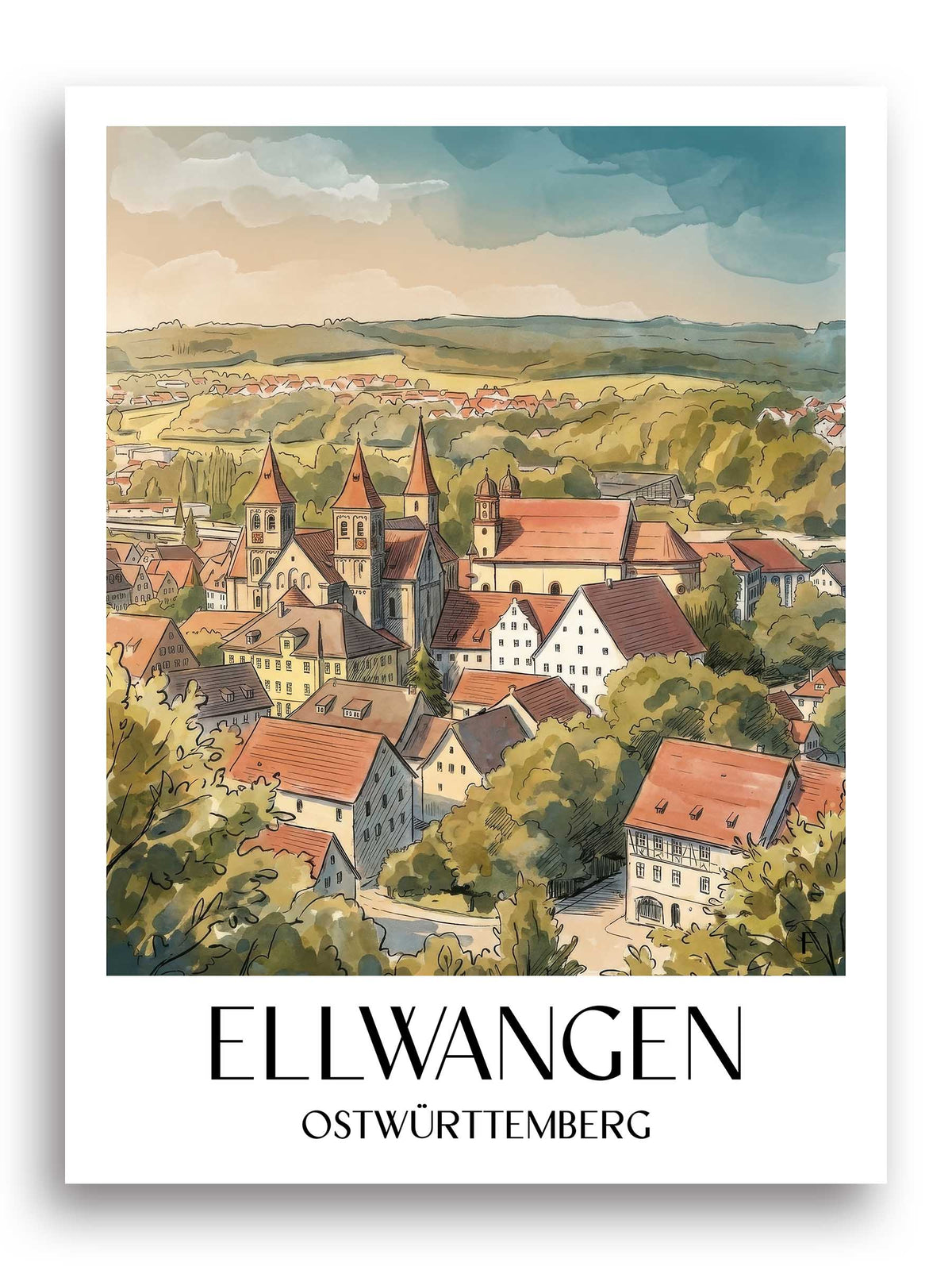 ellwangen-ostwürttemberg-deutschland-poster-aquarell