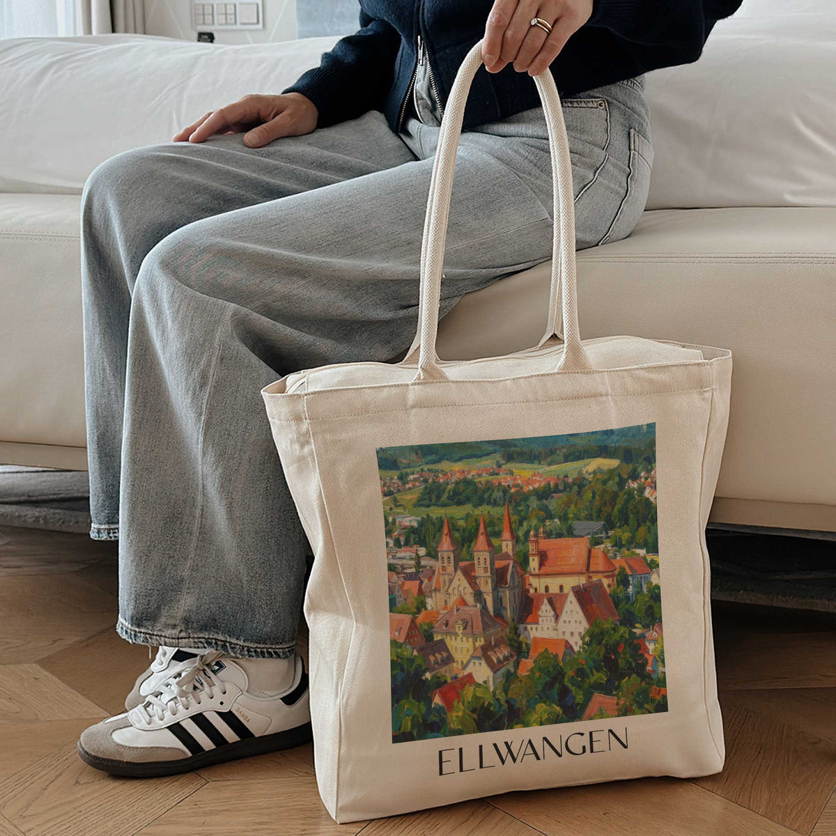 ellwangen-ostwürttemberg-deutschland-einkaufstasche-oil-painting-oelgemaelde
