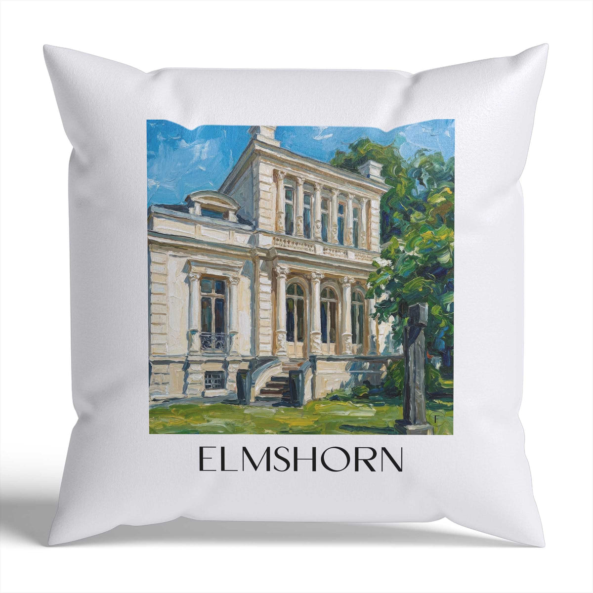 Elmshorn Kissenhülle - Zierkissen Bezug - Schleswig-Holstein - Deutschland Kissen bzw. Kissenbezug im Ölgemälde Stil - favplace