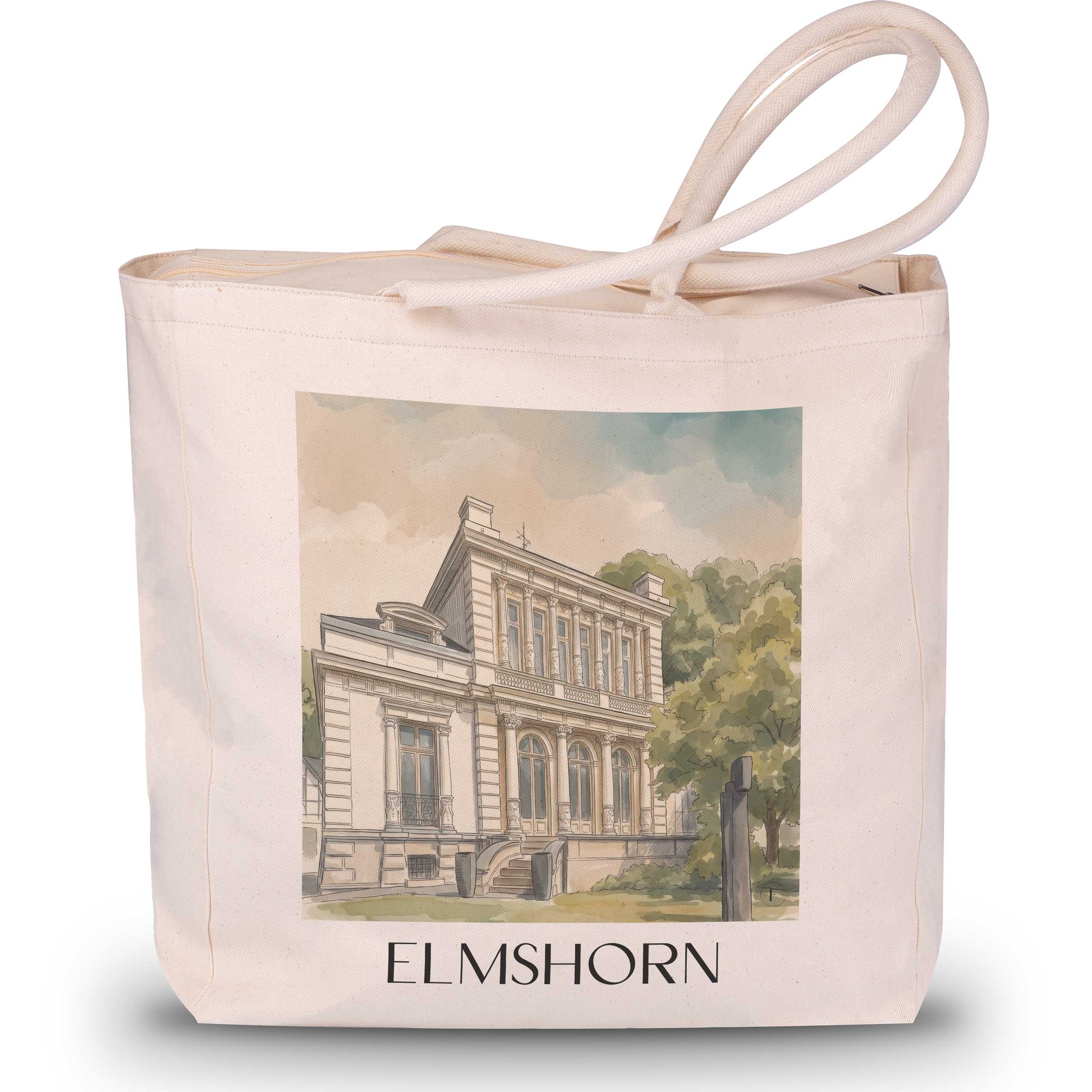 Elmshorn Shopping Tasche - Schleswig-Holstein - Deutschland Tote Bag - Einkaufstasche im Aquarell Stil - favplace