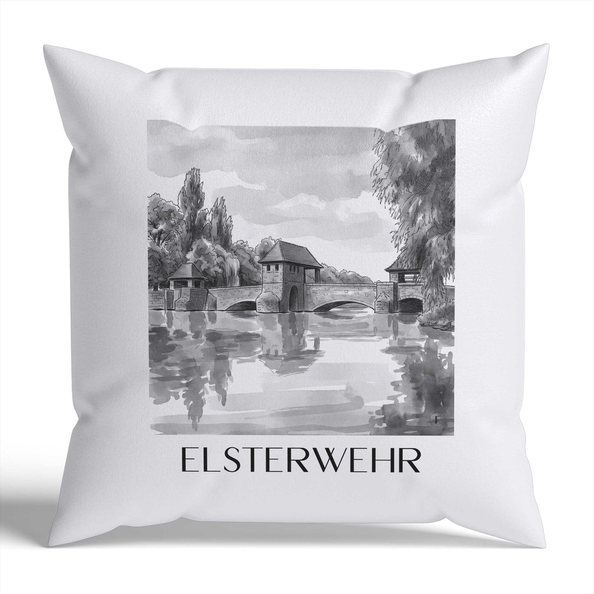 elsterwehr-leipzig-deutschland-kissenbezug-aquarell-schwarz-weiss