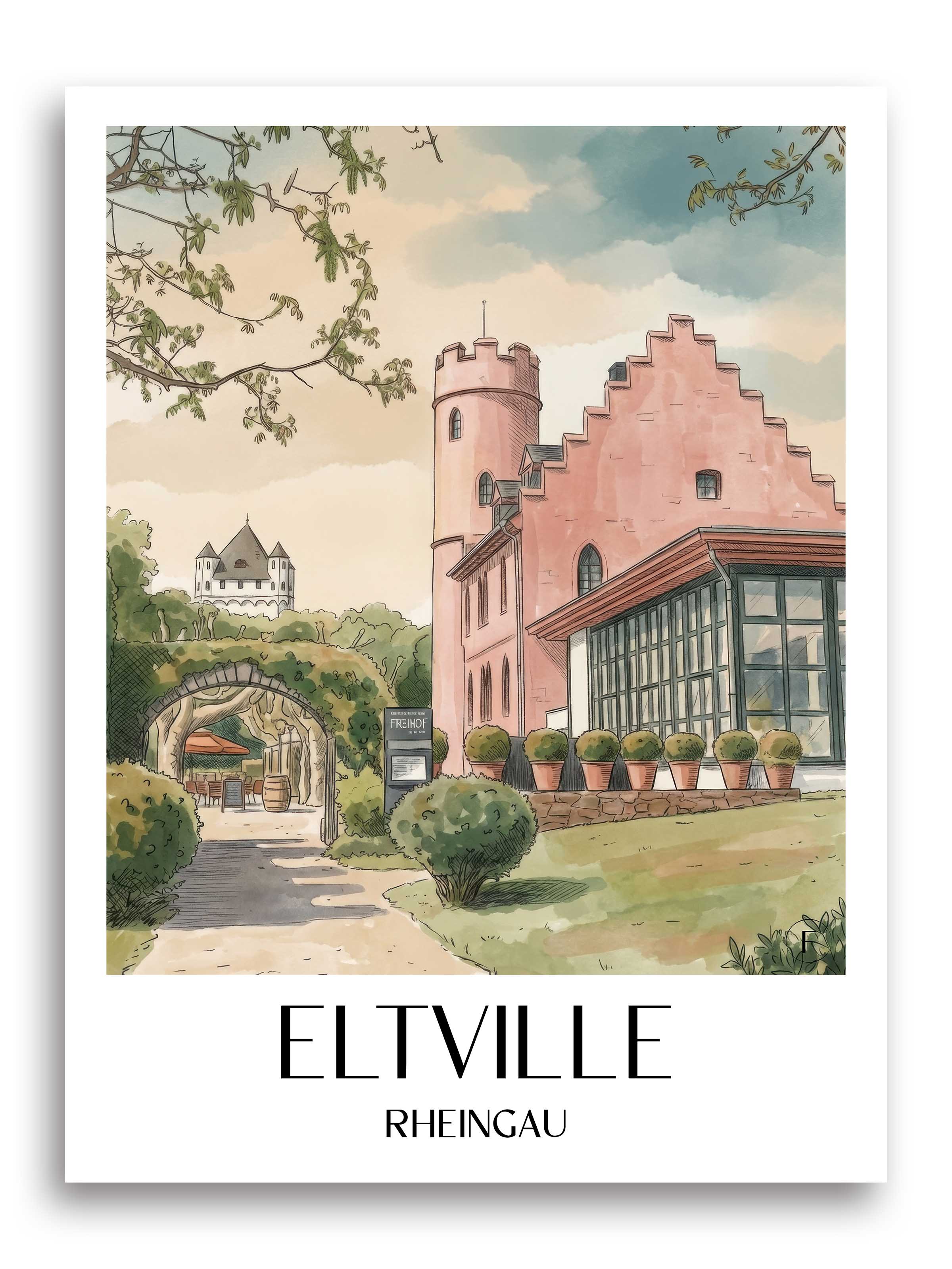 eltville-rheingau-deutschland-poster-aquarell