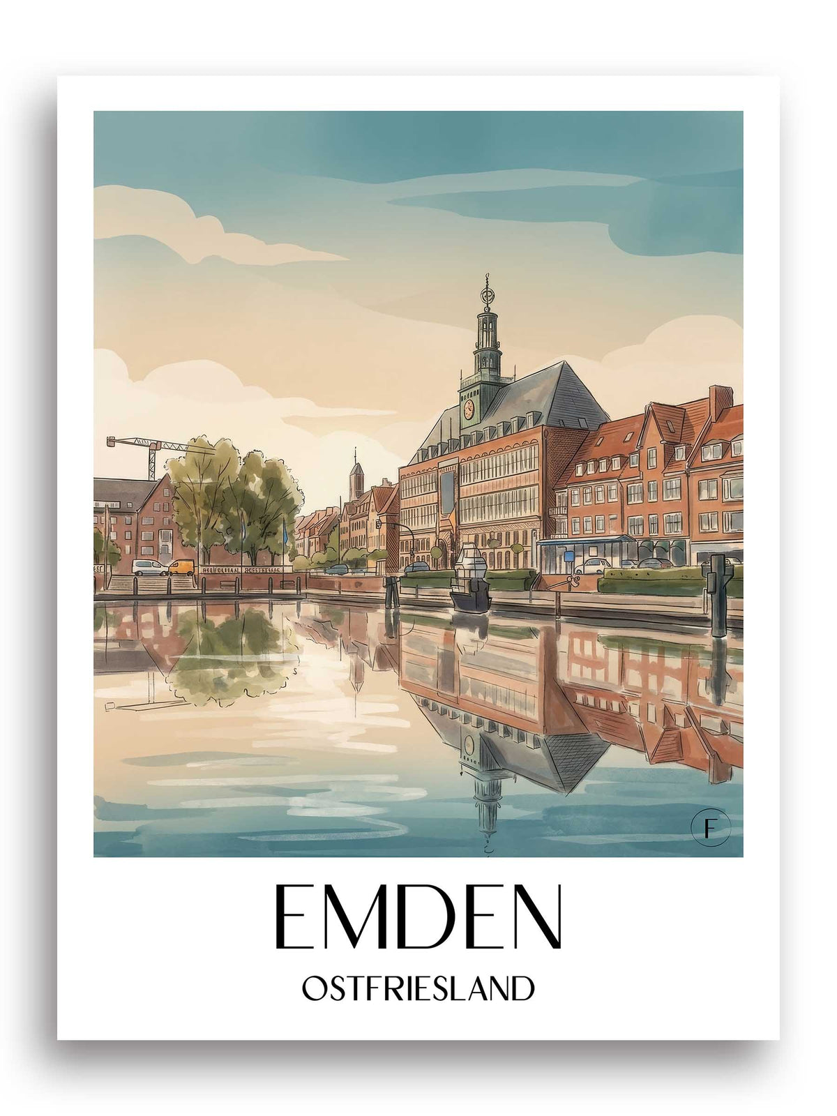 emden-ostfriesland-deutschland-poster-aquarell