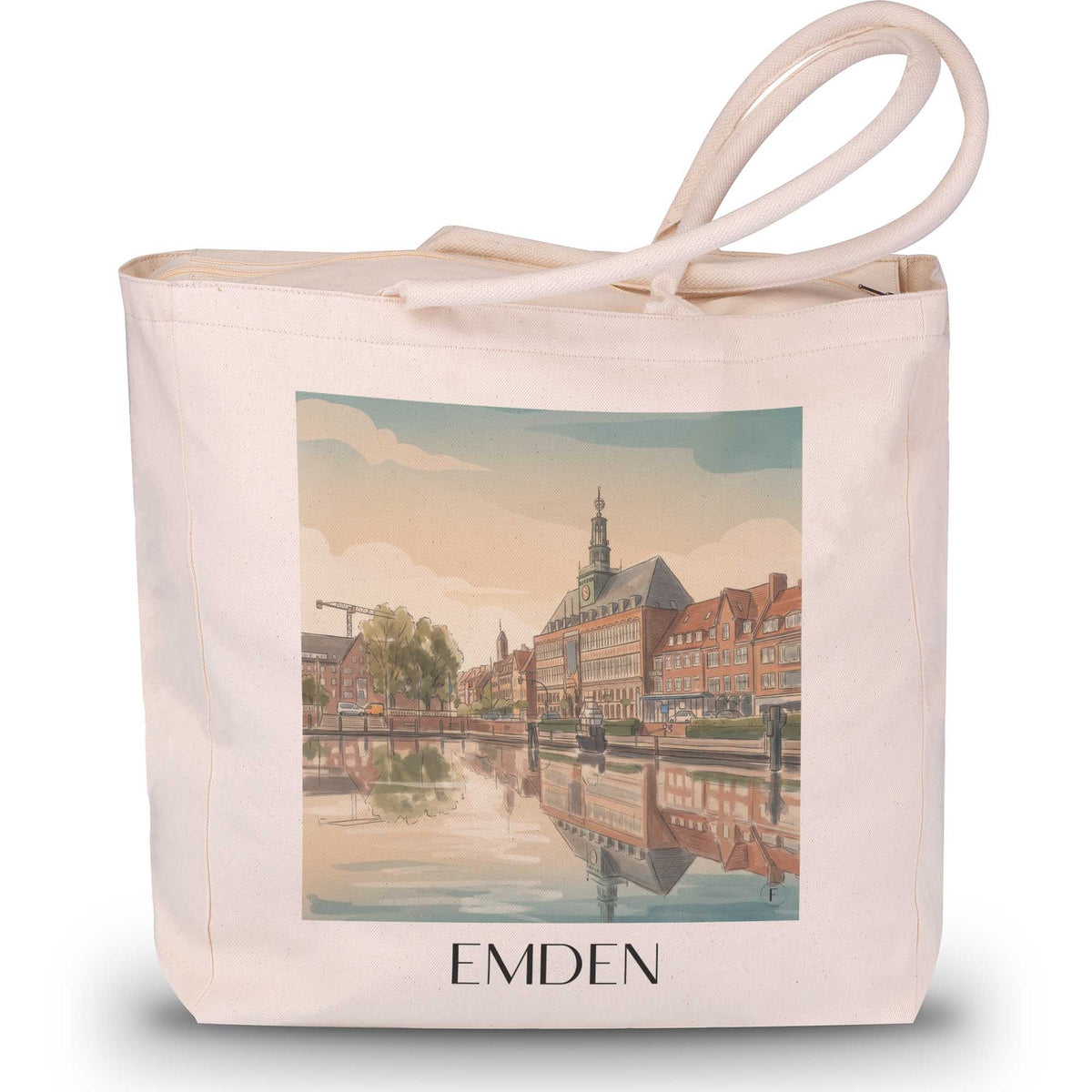 emden-ostfriesland-deutschland-einkaufstasche-aquarell