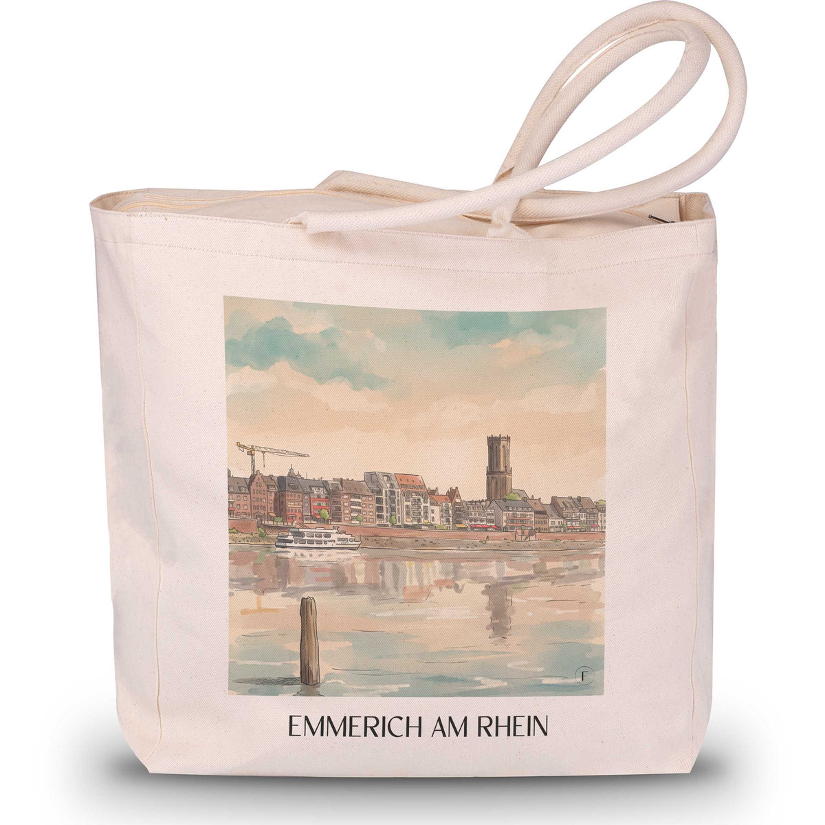 Emmerich am Rhein Shopping Tasche - Niederrhein - Deutschland Tote Bag - Einkaufstasche im Aquarell Stil - favplace