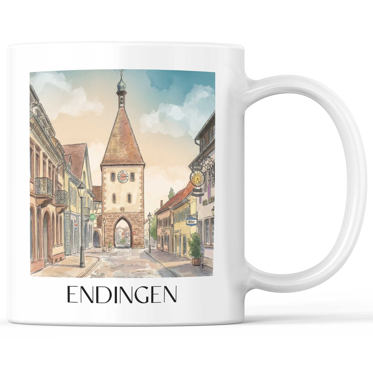 endingen-kaiserstuhl-deutschland-kaffeebecher-aquarell