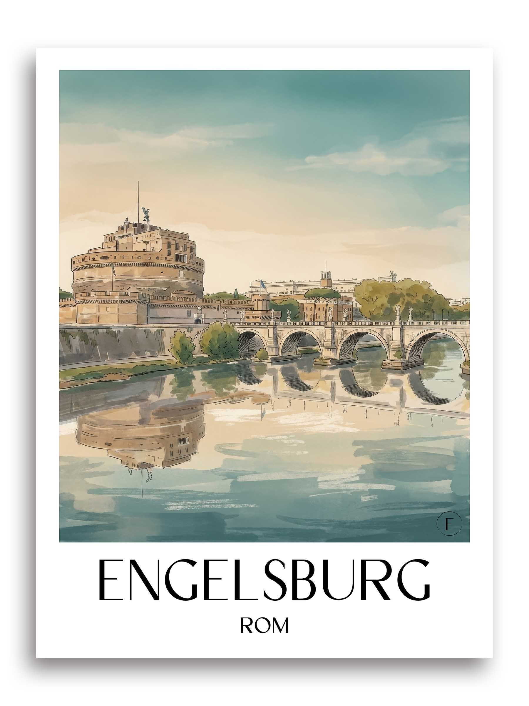 engelsburg-rom-italien-poster-aquarell