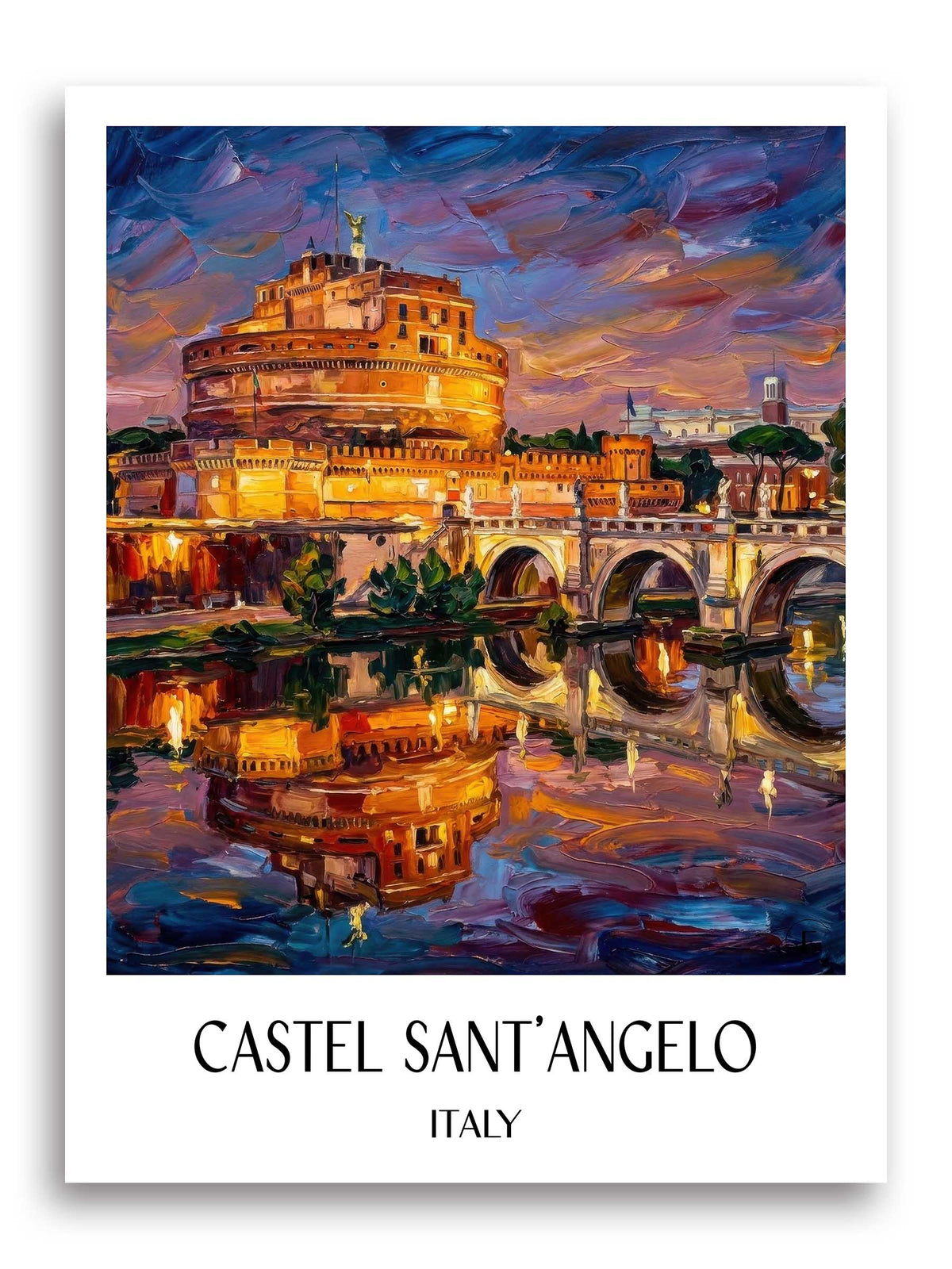 Engelsburg Poster - Rom - Italien Kunstdruck - Ölgemälde von A4 bis A1 - favplace