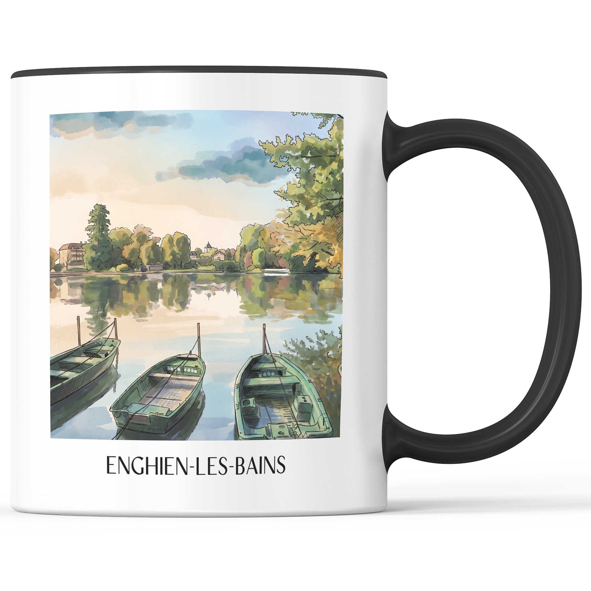 enghien-les-bains-vallée-de-montmorency-frankreich-kaffeebecher-aquarell