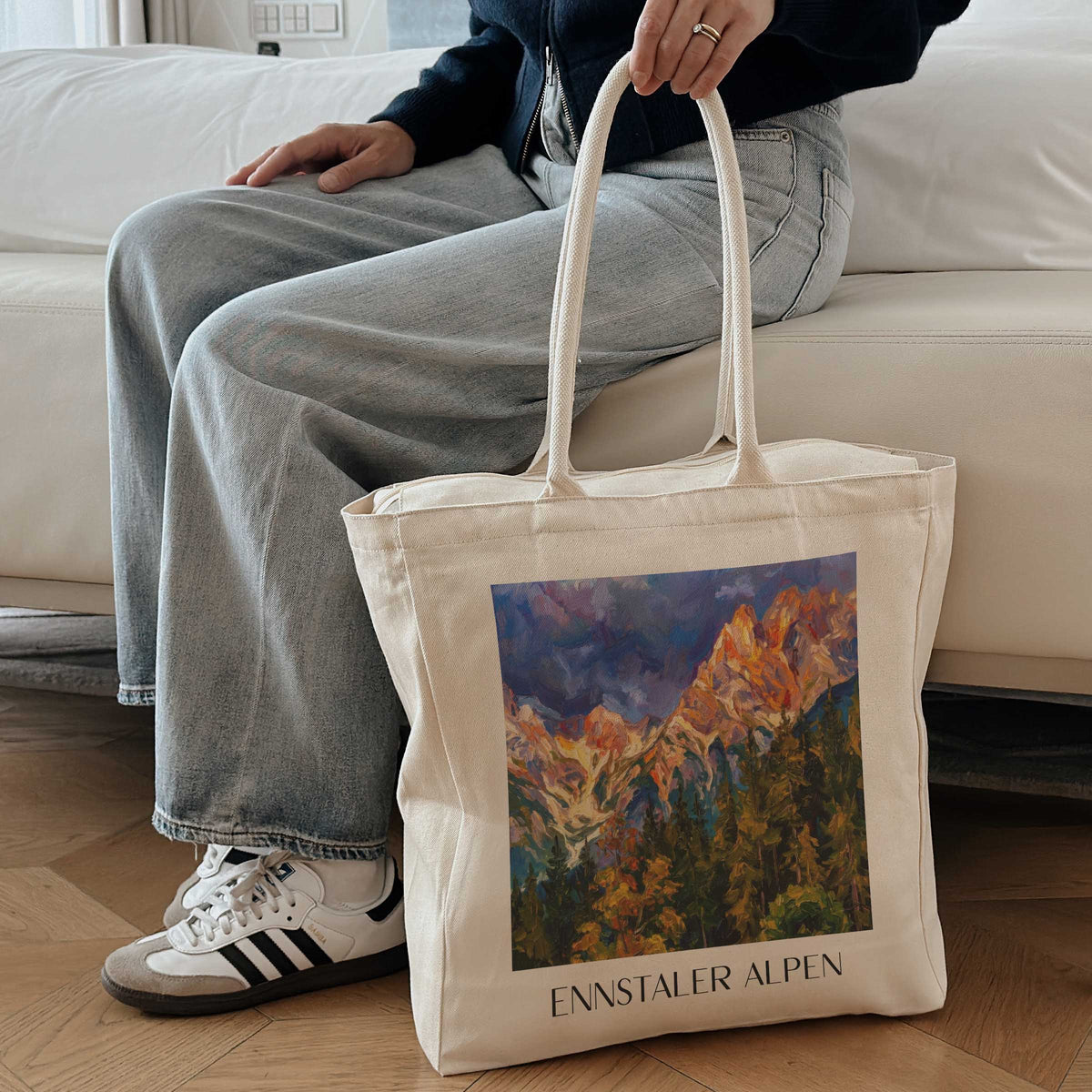 ennstaler-alpen-liezen-österreich-einkaufstasche-oil-painting-oelgemaelde