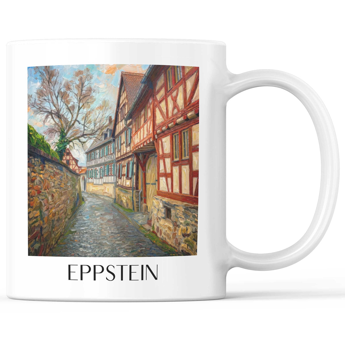 Eppstein Kaffeebecher - Taunus - Deutschland Becher - Kaffeetasse im Ölgemälde Stil - favplace