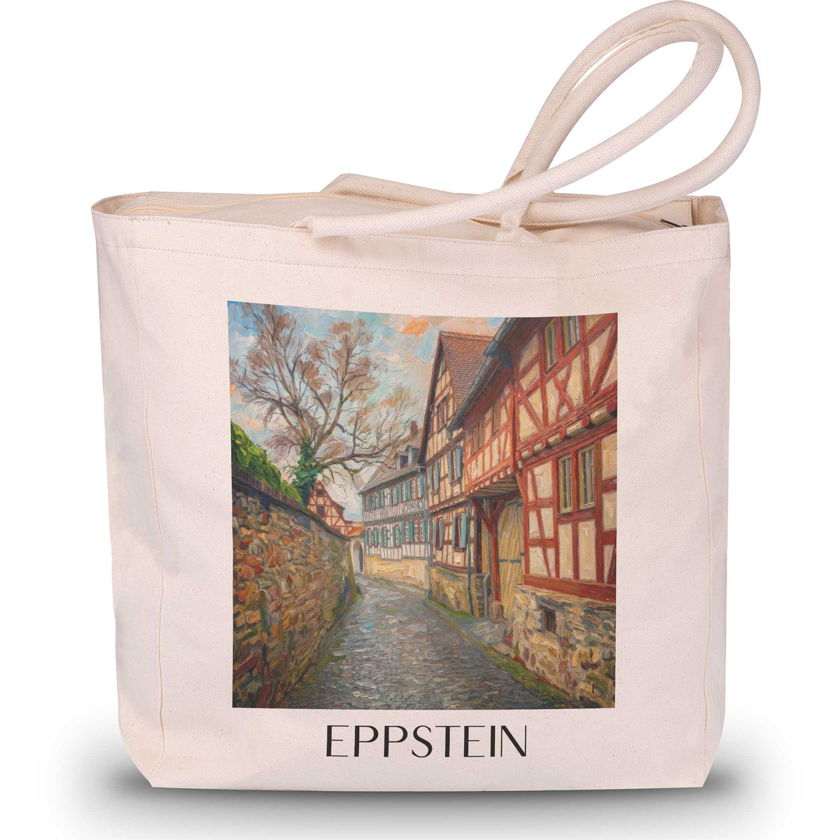 Eppstein Shopping Tasche - Taunus - Deutschland Tote Bag - Einkaufstasche im Ölgemälde Stil - favplace