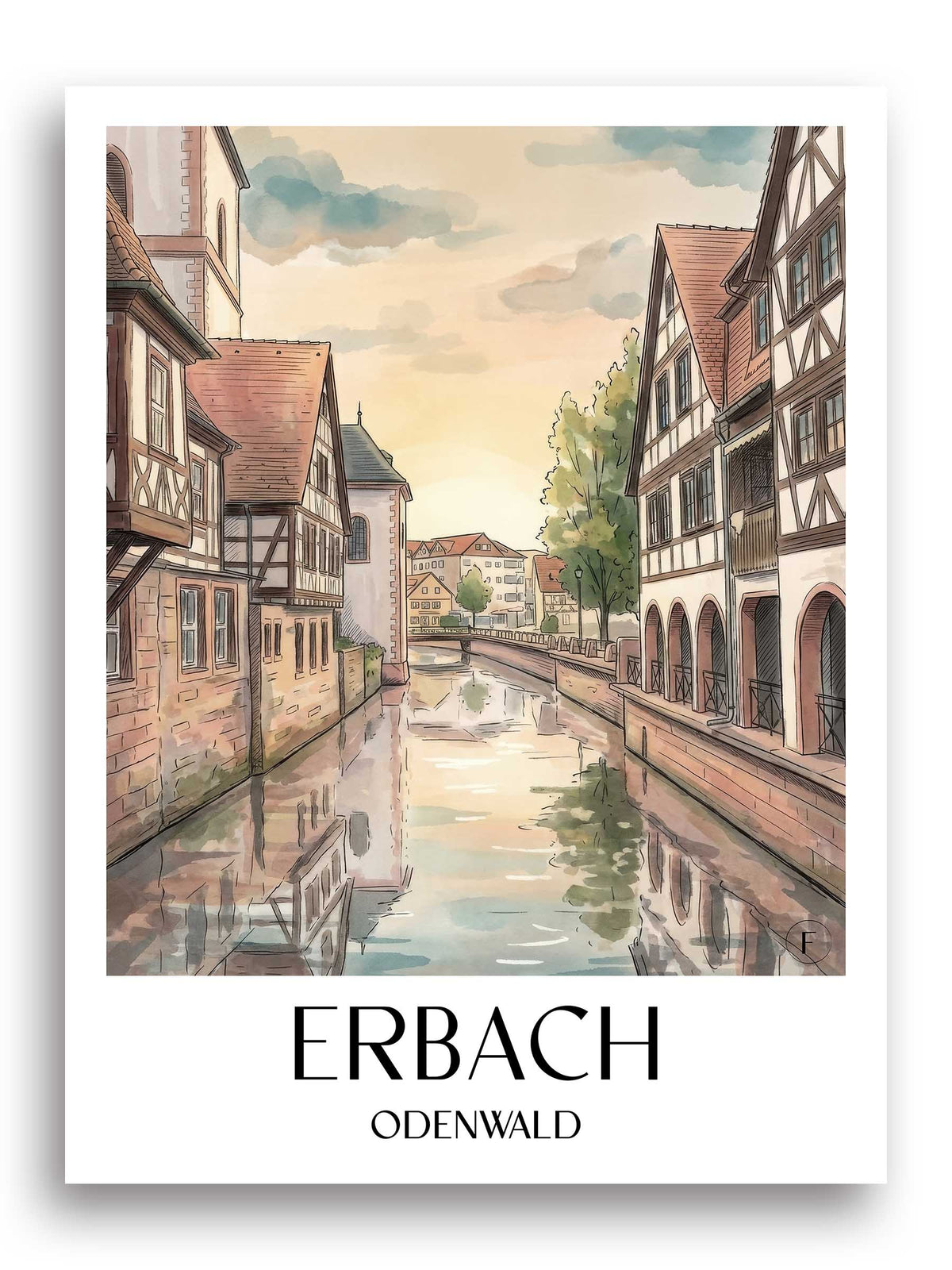 erbach-odenwald-deutschland-poster-aquarell