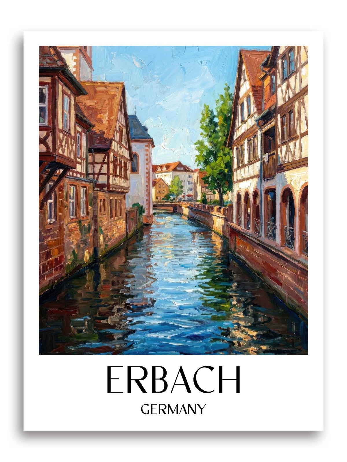 Erbach Poster - Odenwald - Deutschland Kunstdruck - Ölgemälde von A4 bis A1 - favplace