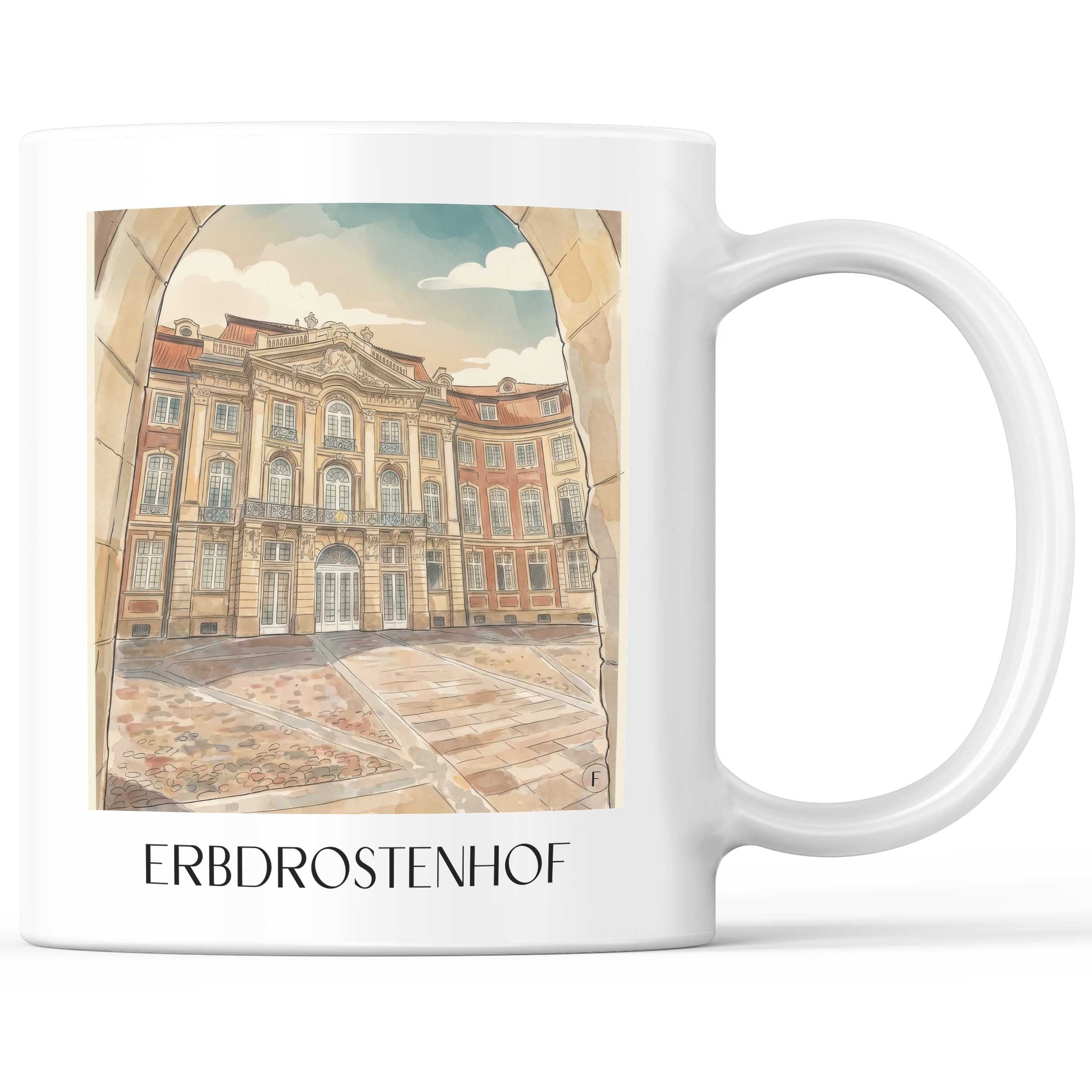 Erbdrostenhof Kaffeebecher - Münster - Deutschland Becher - Kaffeetasse im Aquarell Stil - favplace