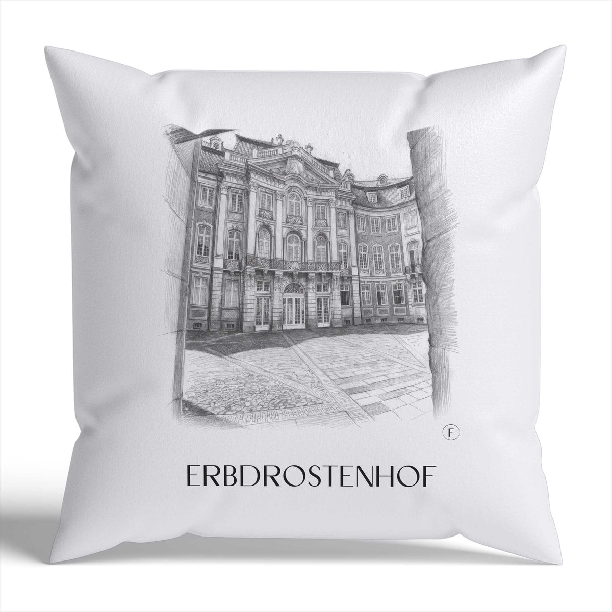 Erbdrostenhof Kissenhülle - Zierkissen Bezug - Münster - Deutschland Kissen bzw. Kissenbezug im Zeichnung Stil - favplace