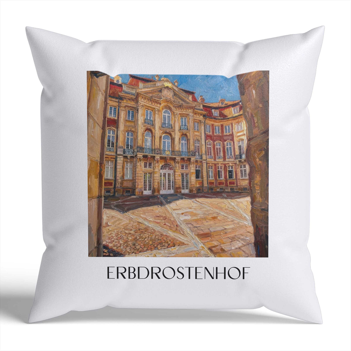 erbdrostenhof-münster-deutschland-kissenbezug-oil-painting-oelgemaelde
