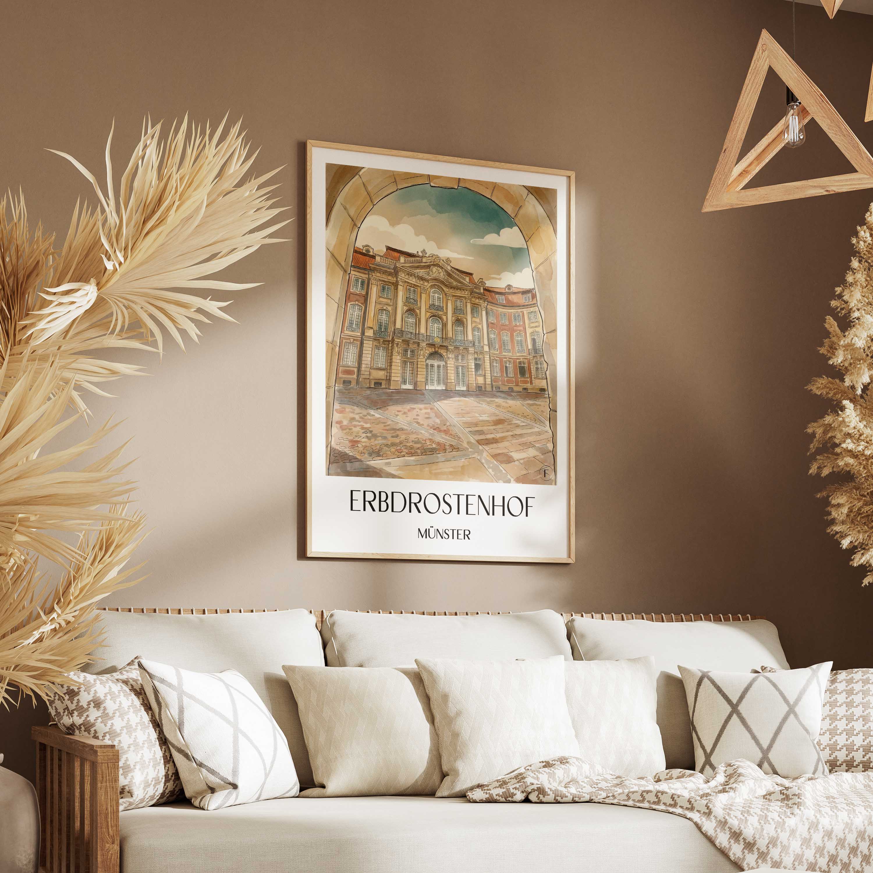 erbdrostenhof-münster-deutschland-poster-aquarell