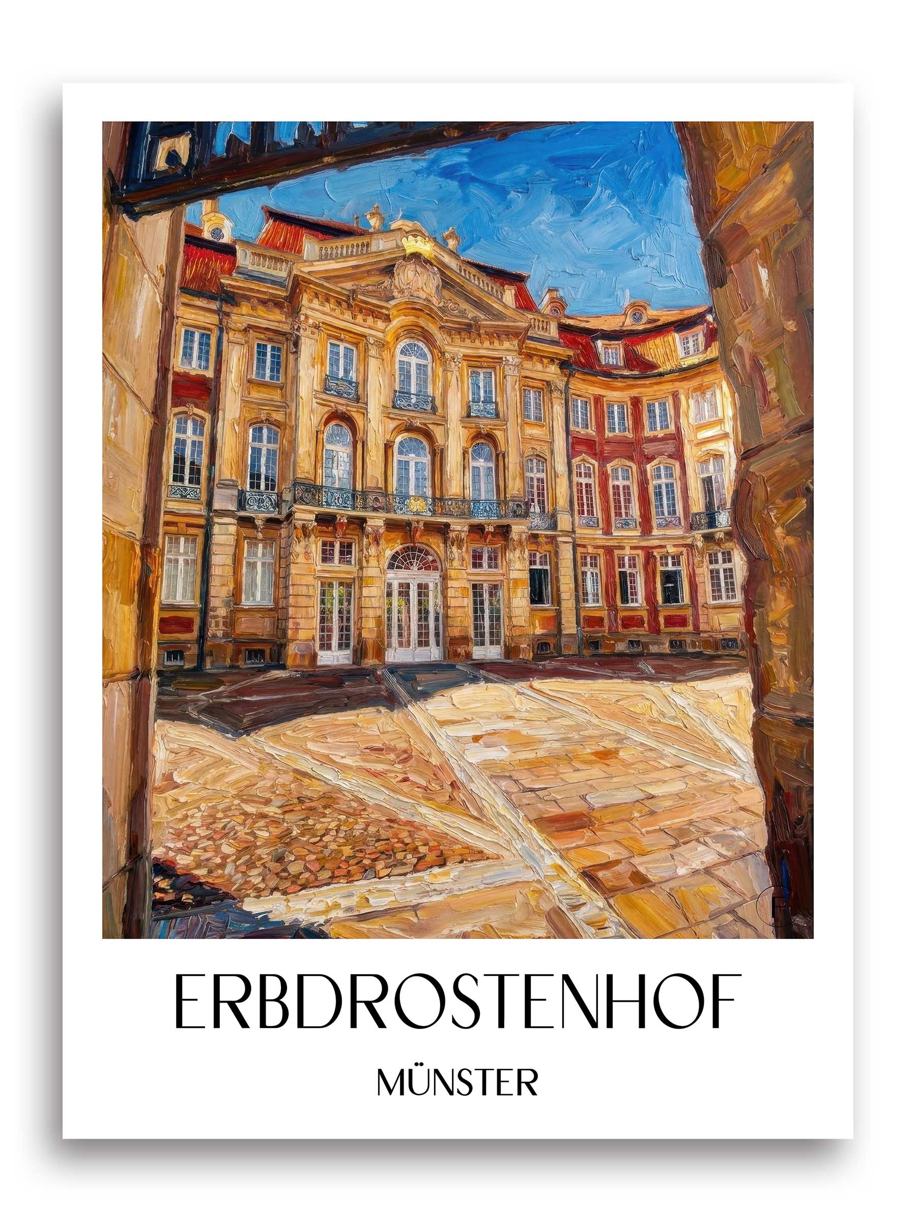 erbdrostenhof-münster-deutschland-poster-oil-painting-oelgemaelde