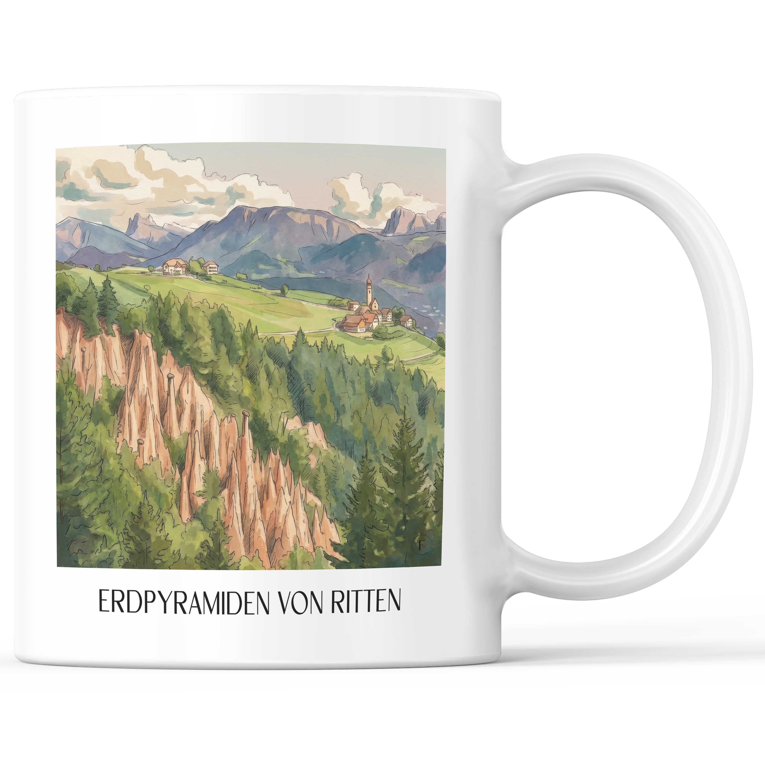 erdpyramiden-von-ritten-südtirol-italien-kaffeebecher-aquarell