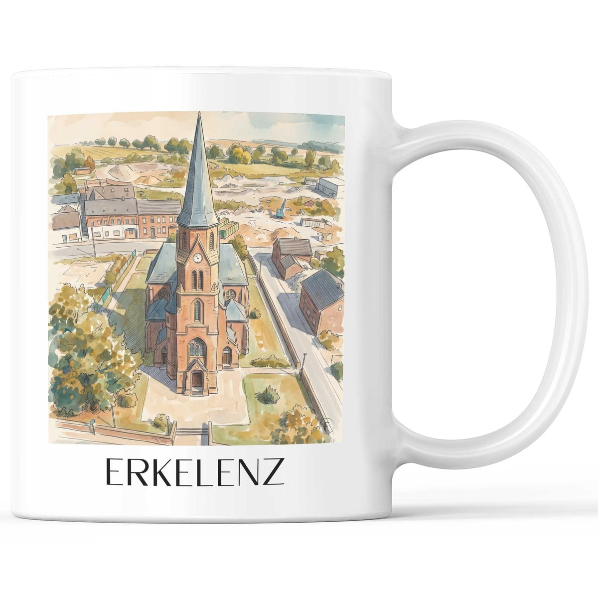 Erkelenz Kaffeebecher - Rheinland - Deutschland Becher - Kaffeetasse im Aquarell Stil - favplace