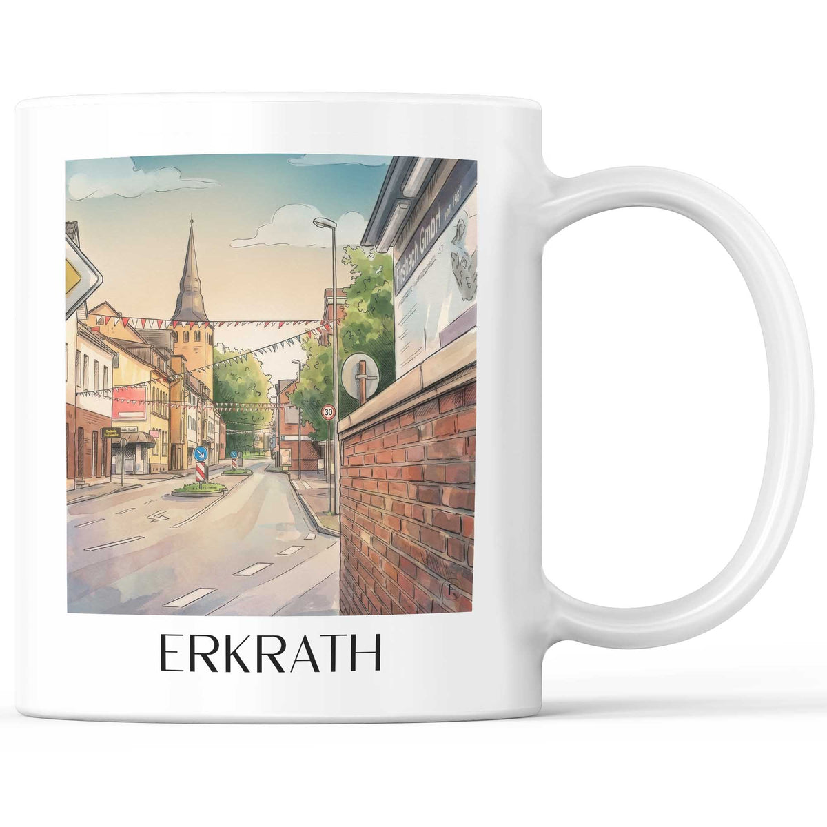 Erkrath Kaffeebecher - Rheinland - Deutschland Becher - Kaffeetasse im Aquarell Stil - favplace