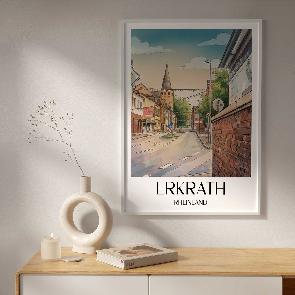 erkrath-rheinland-deutschland-poster-aquarell