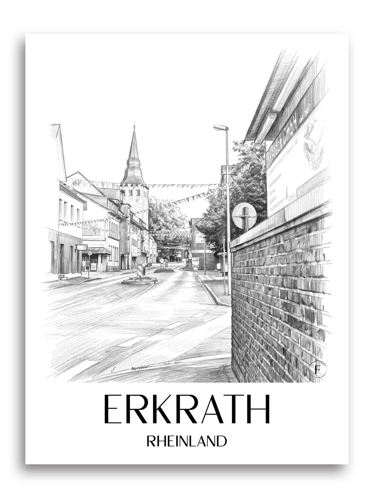 erkrath-rheinland-deutschland-poster-bleistift-zeichnung-drawing
