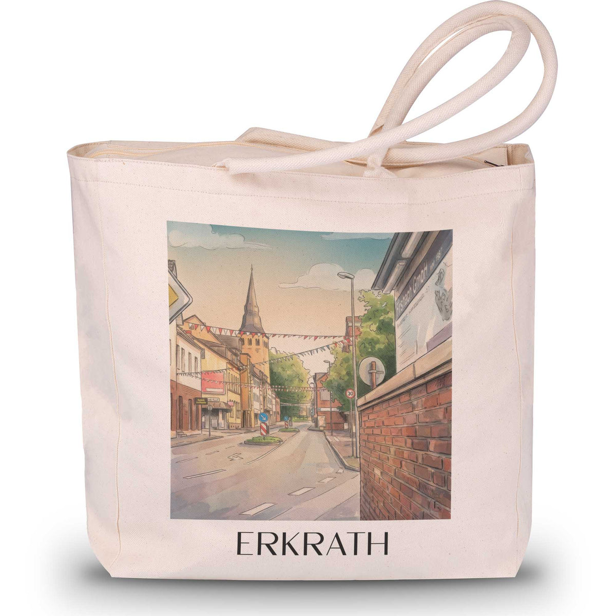 erkrath-rheinland-deutschland-einkaufstasche-aquarell